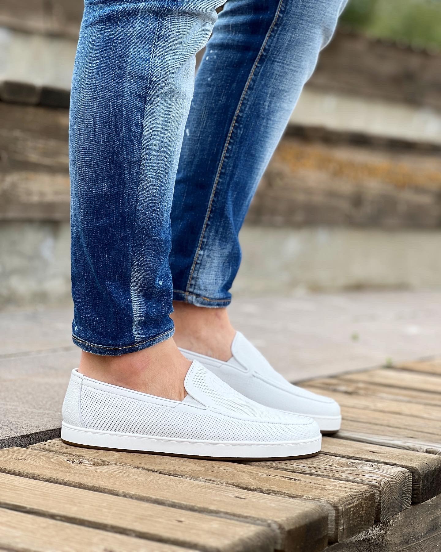 SOFT HAKİKİ DERİ EVA TABAN GÜNLÜK ERKEK CASUAL AYAKKABI - Beyaz