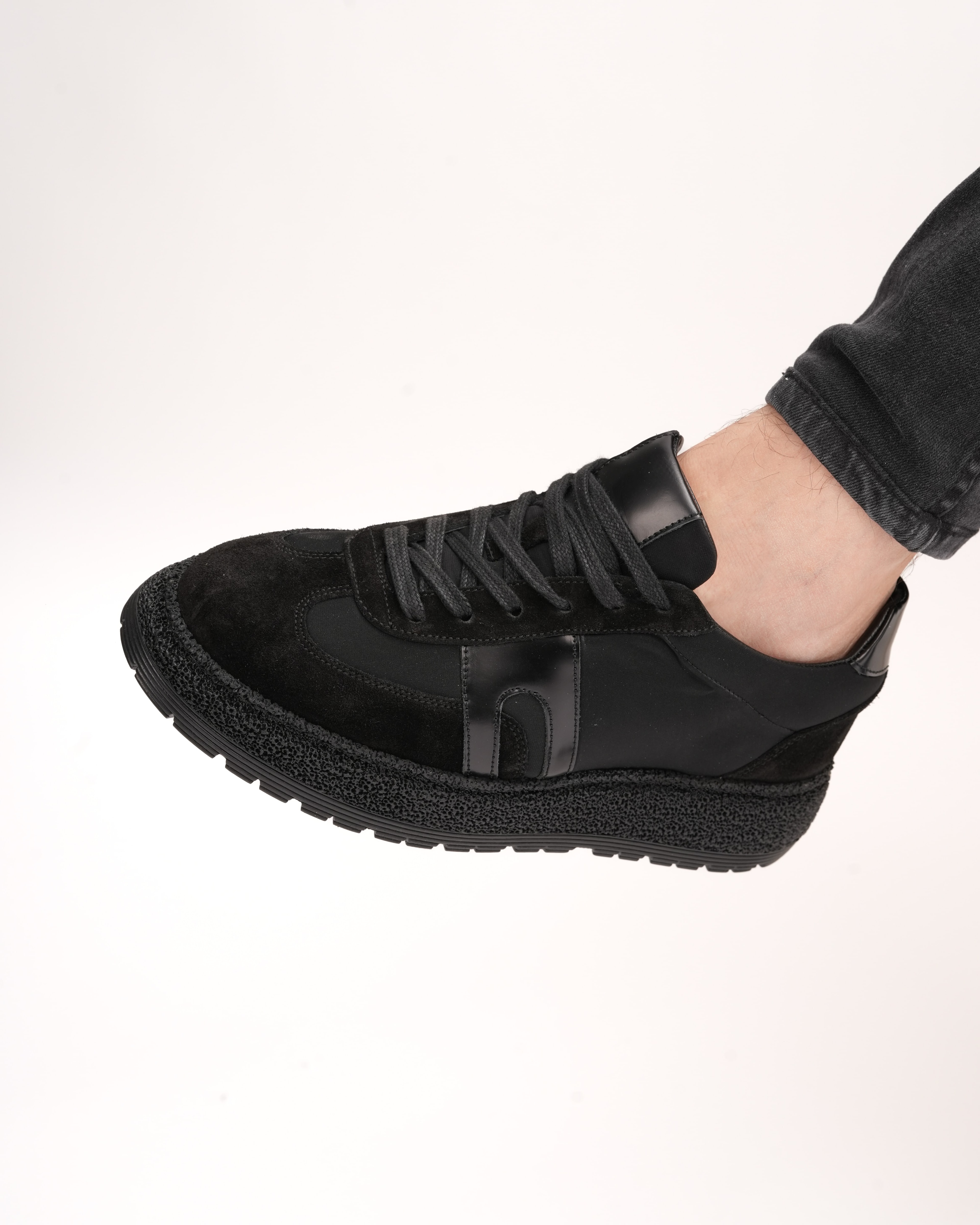 DARUN HAKİKİ DERİ EVA TABAN GÜNLÜK ERKEK SNEAKER AYAKKABI - Siyah