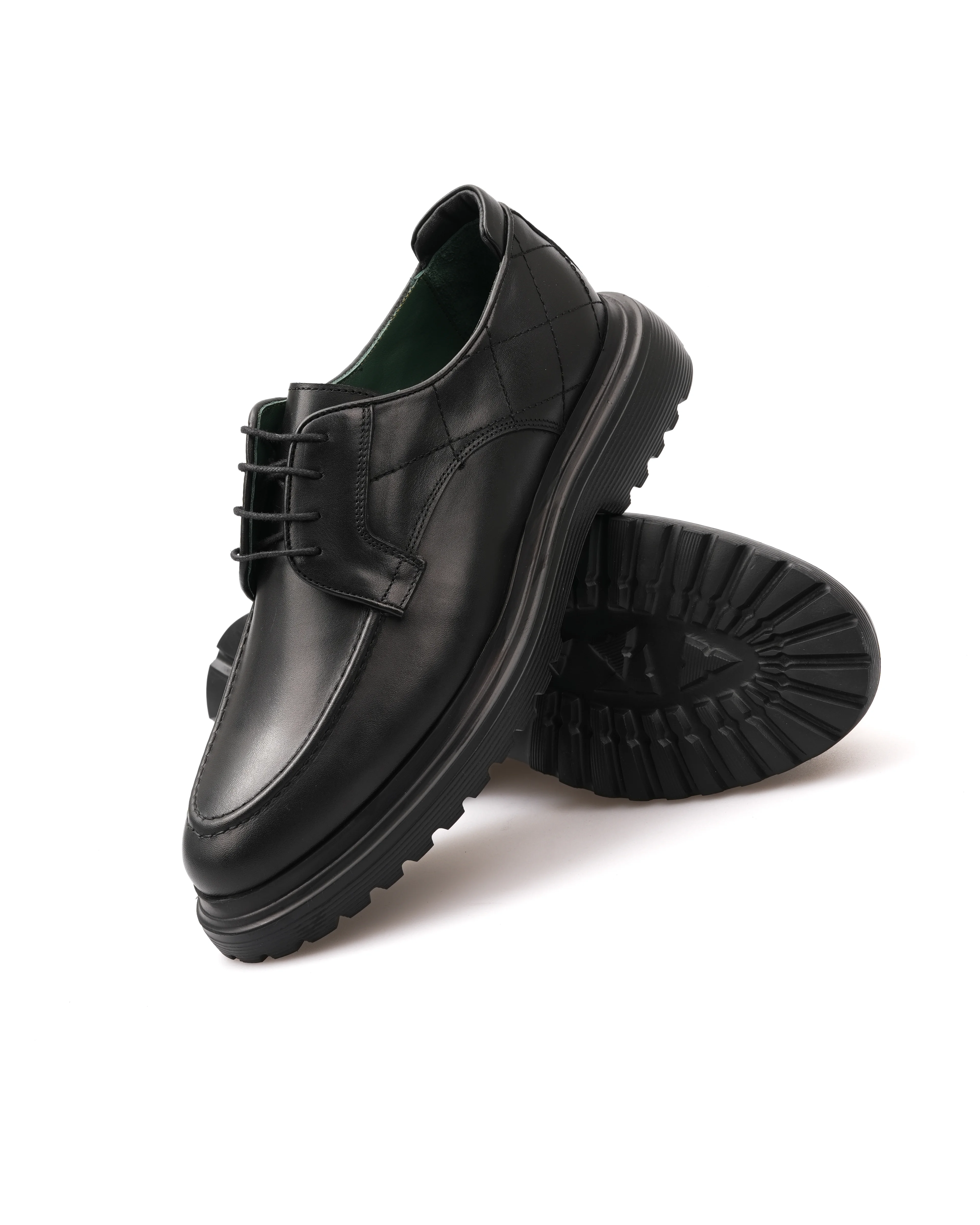 HONVER HAKİKİ DERİ GÜNLÜK ERKEK KLASİK AYAKKABI - Siyah