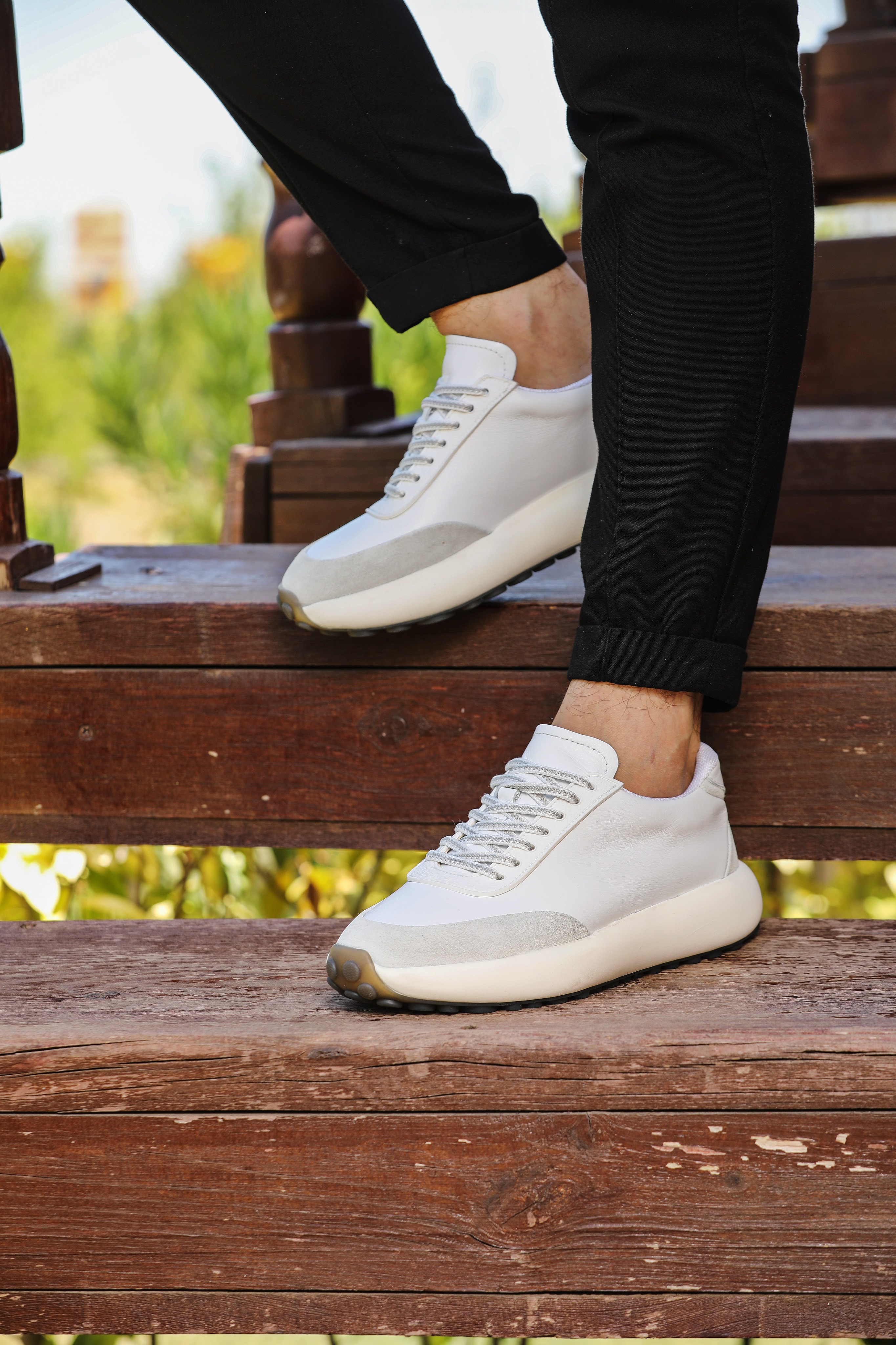 ADARO HAKİKİ DERİ AİR TABAN GÜNLÜK ERKEK SNEAKER AYAKKABI - Beyaz