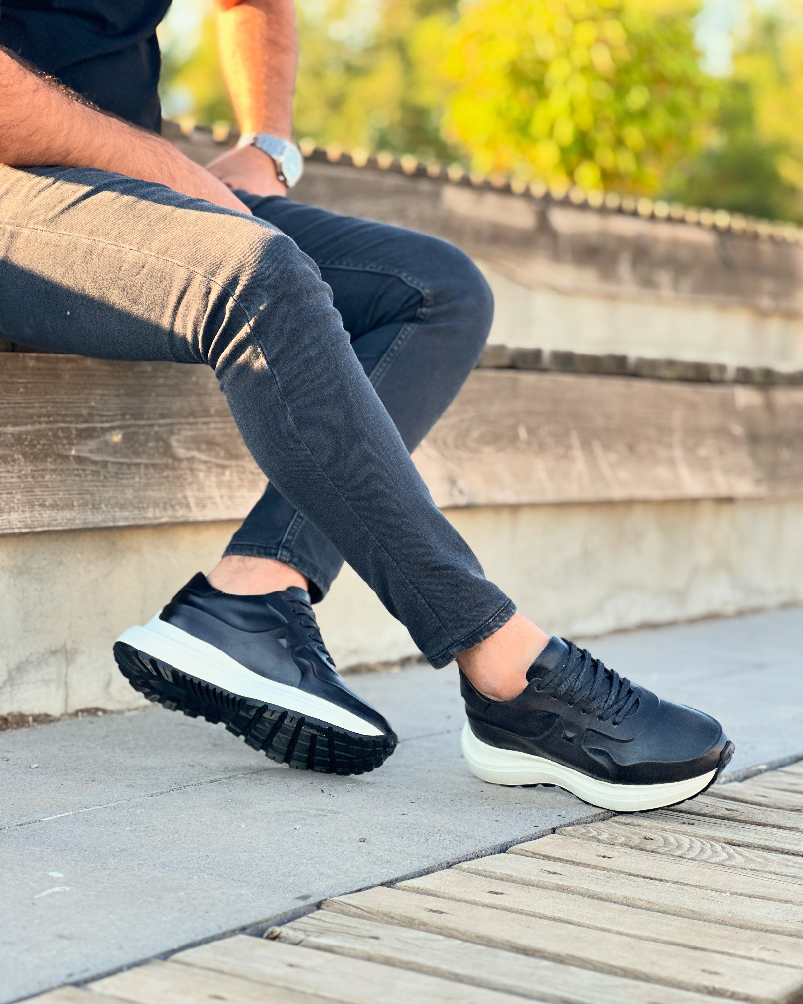 STERK HAKİKİ DERİ EVA TABAN GÜNLÜK ERKEK SNEAKER AYAKKABI