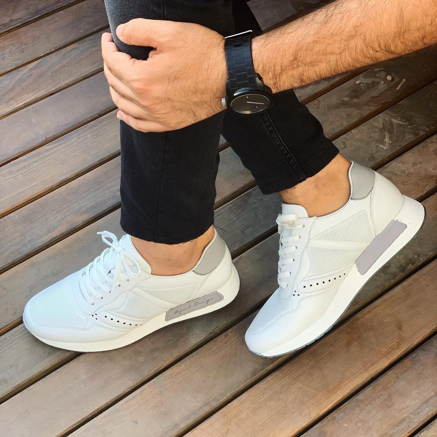 BESA HAKİKİ DERİ EVA TABAN GÜNLÜK ERKEK SNEAKER AYAKKABI - Beyaz
