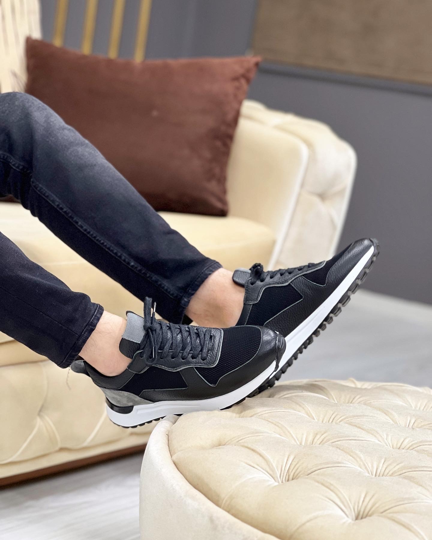 PATCH HAKİKİ DERİ EVA TABAN GÜNLÜK ERKEK SNEAKER AYAKKABI