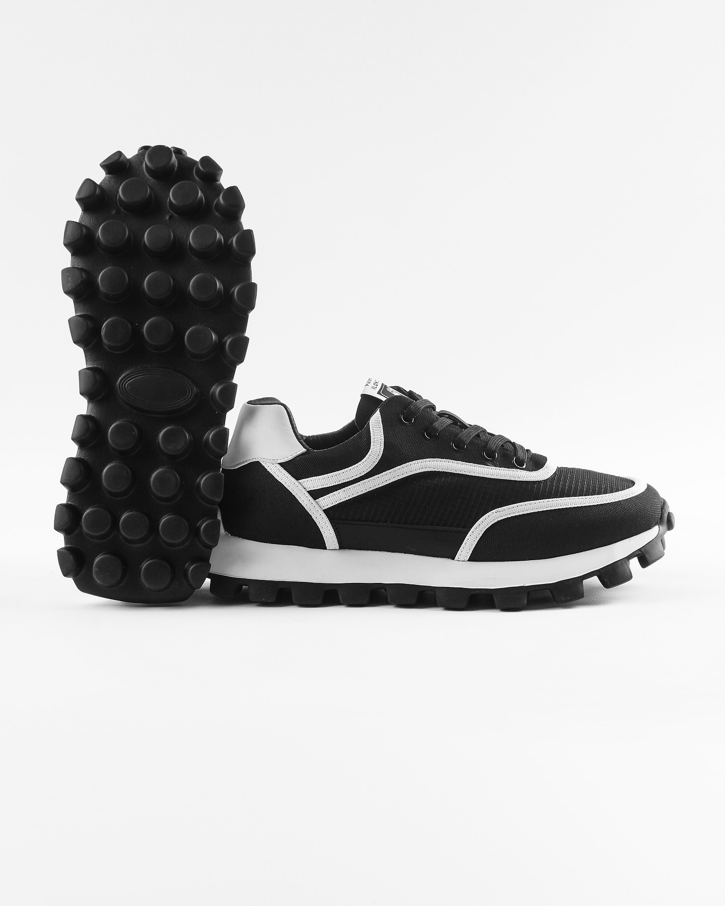 HALDE KETEN GÜNLÜK ERKEK SNEAKER AYAKKABI - Siyah