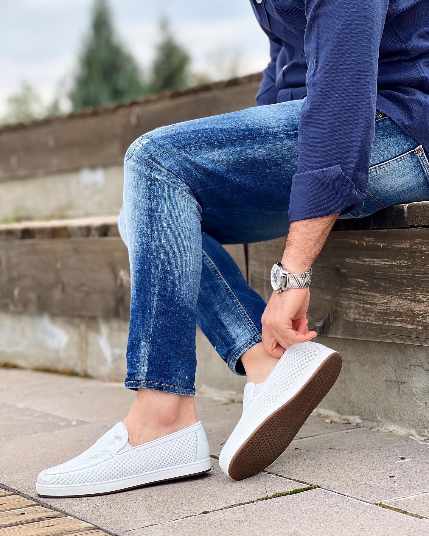 SOFT HAKİKİ DERİ EVA TABAN GÜNLÜK ERKEK CASUAL AYAKKABI - Beyaz