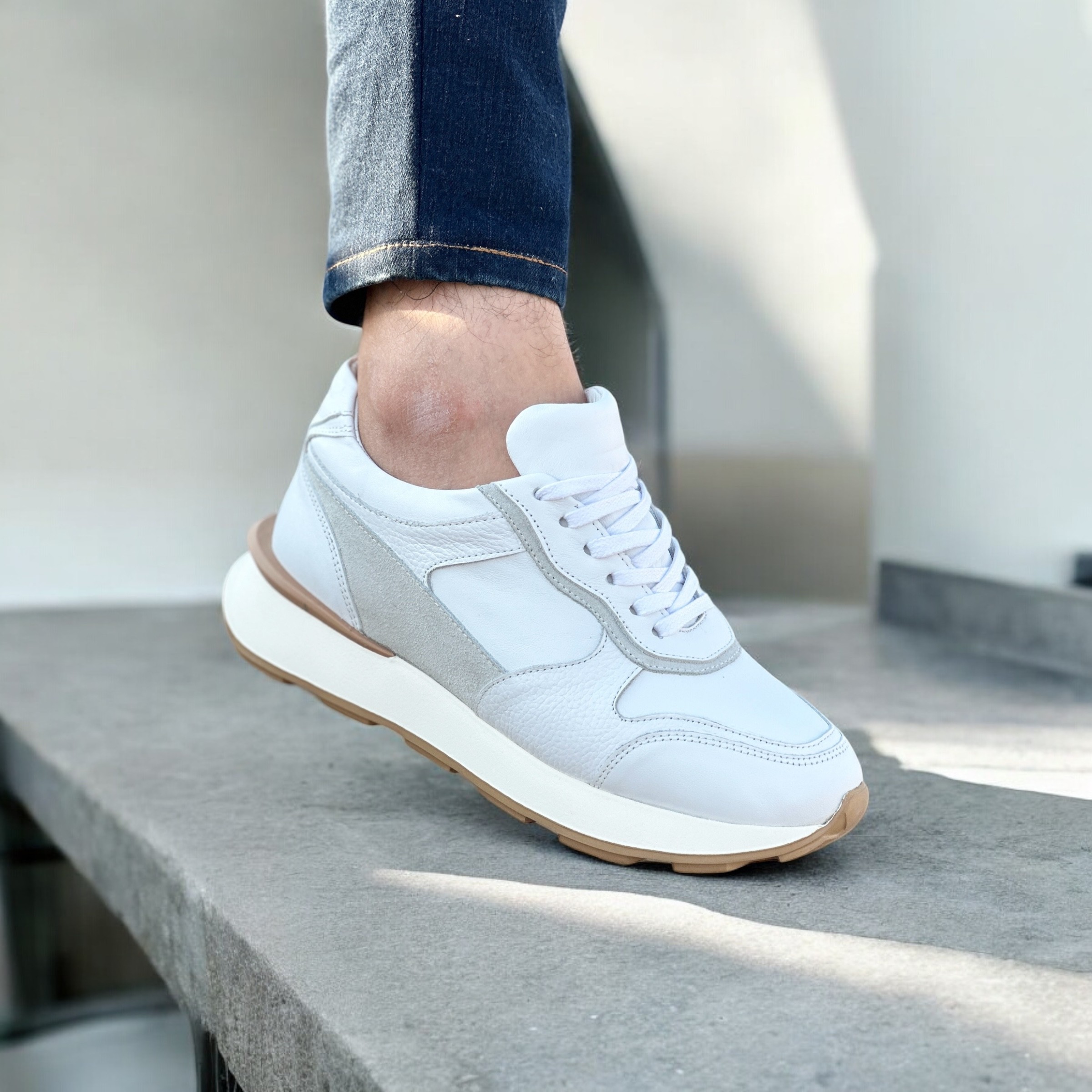 DİRA HAKİKİ DERİ EVA TABAN GÜNLÜK ERKEK SNEAKER AYAKKABI