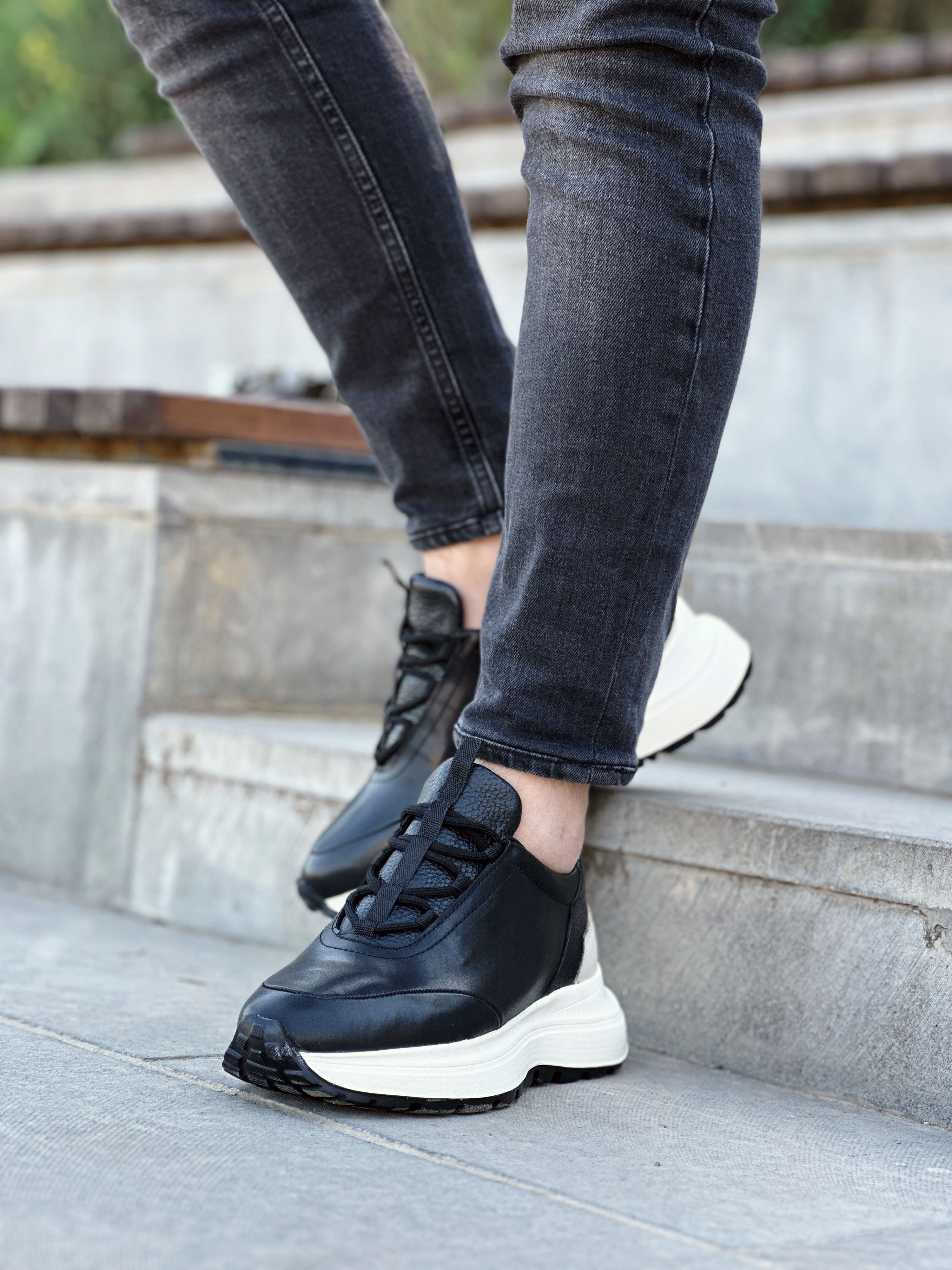 MERAN HAKİKİ DERİ EVA TABAN ERKEK SNEAKER AYAKKABI