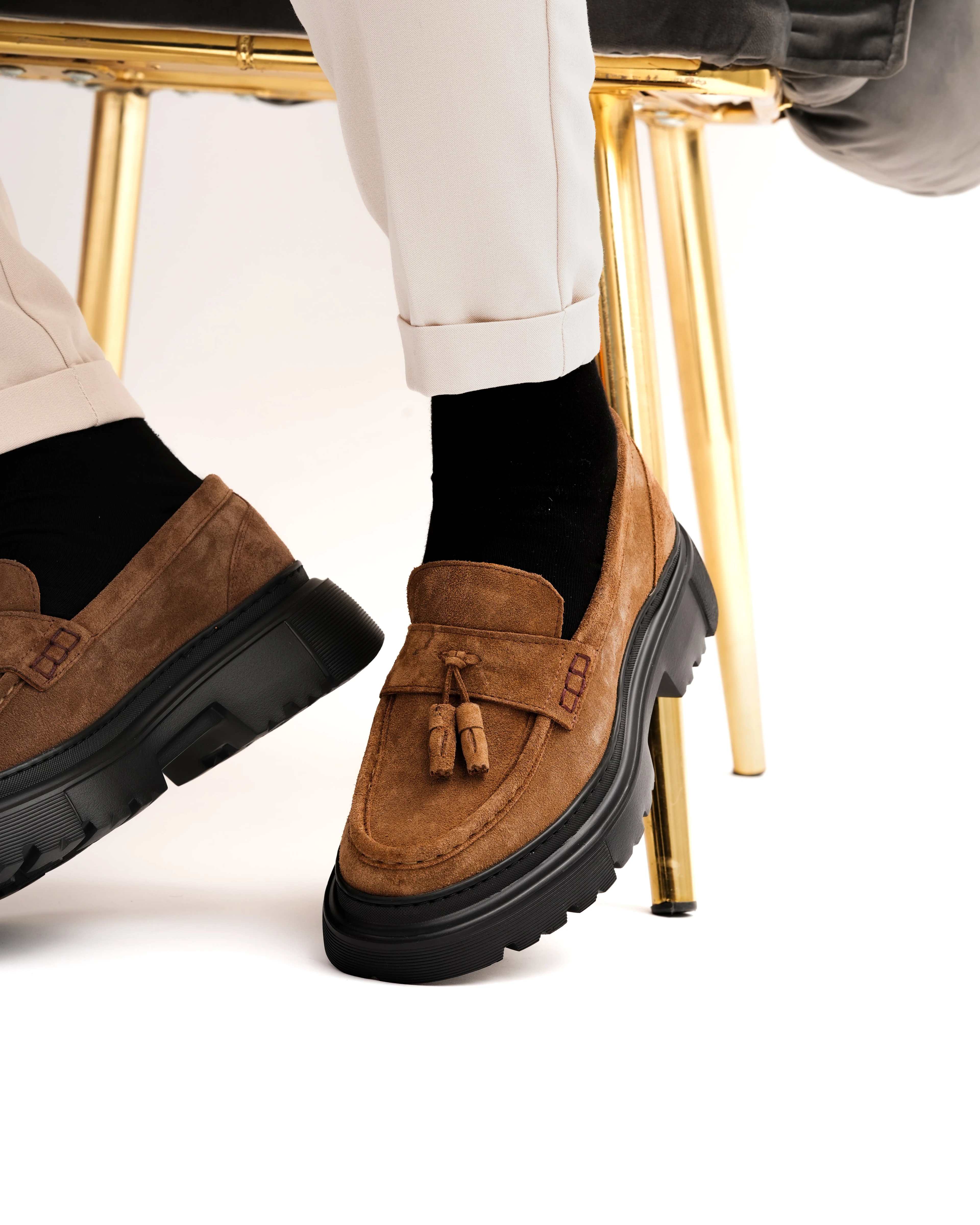 TIRKEVANK HAKİKİ DERİ EVA TABAN GÜNLÜK ERKEK KLASİK AYAKKABI - Taba