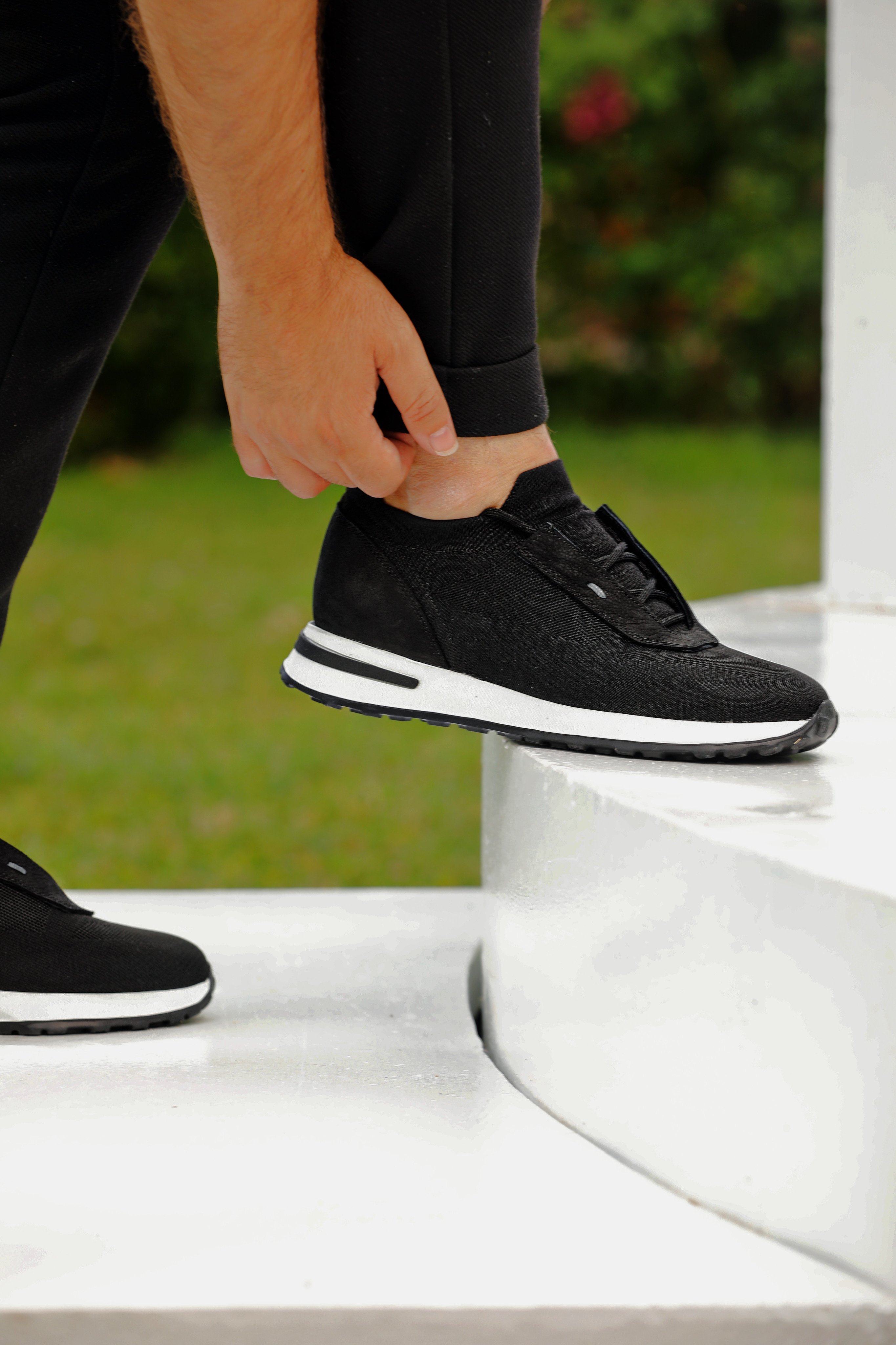 KETEN EVA TABAN GÜNLÜK ERKEK SNEAKER AYAKKABI - Siyah