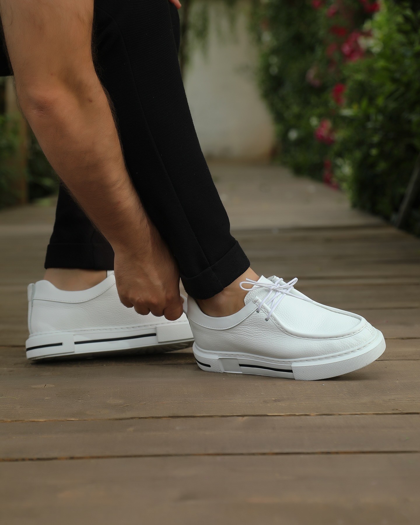 SATUN HAKİKİ DERİ EVA TABAN GÜNLÜK ERKEK SNEAKER AYAKKABI - Beyaz