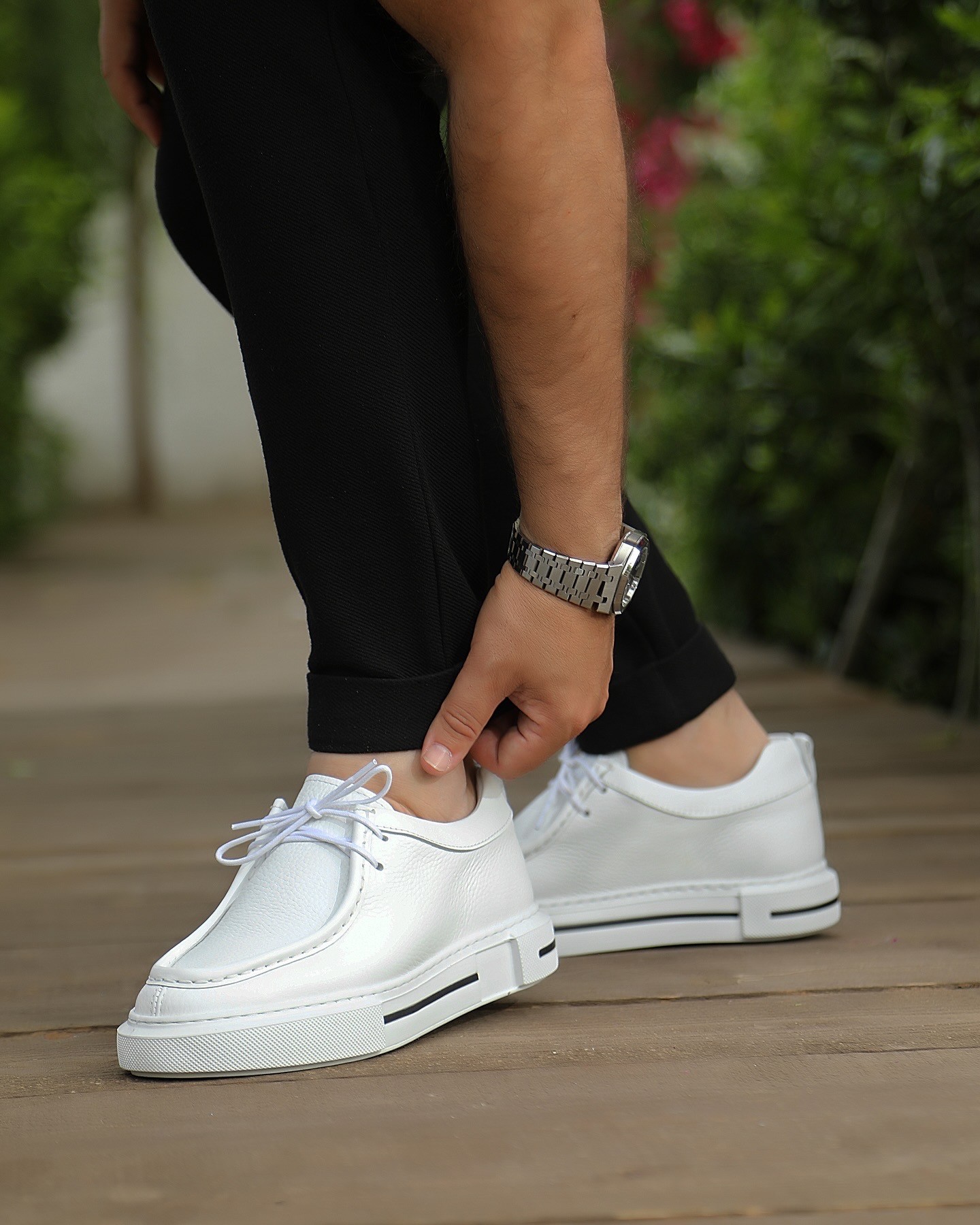 SATUN HAKİKİ DERİ EVA TABAN GÜNLÜK ERKEK SNEAKER AYAKKABI - Beyaz