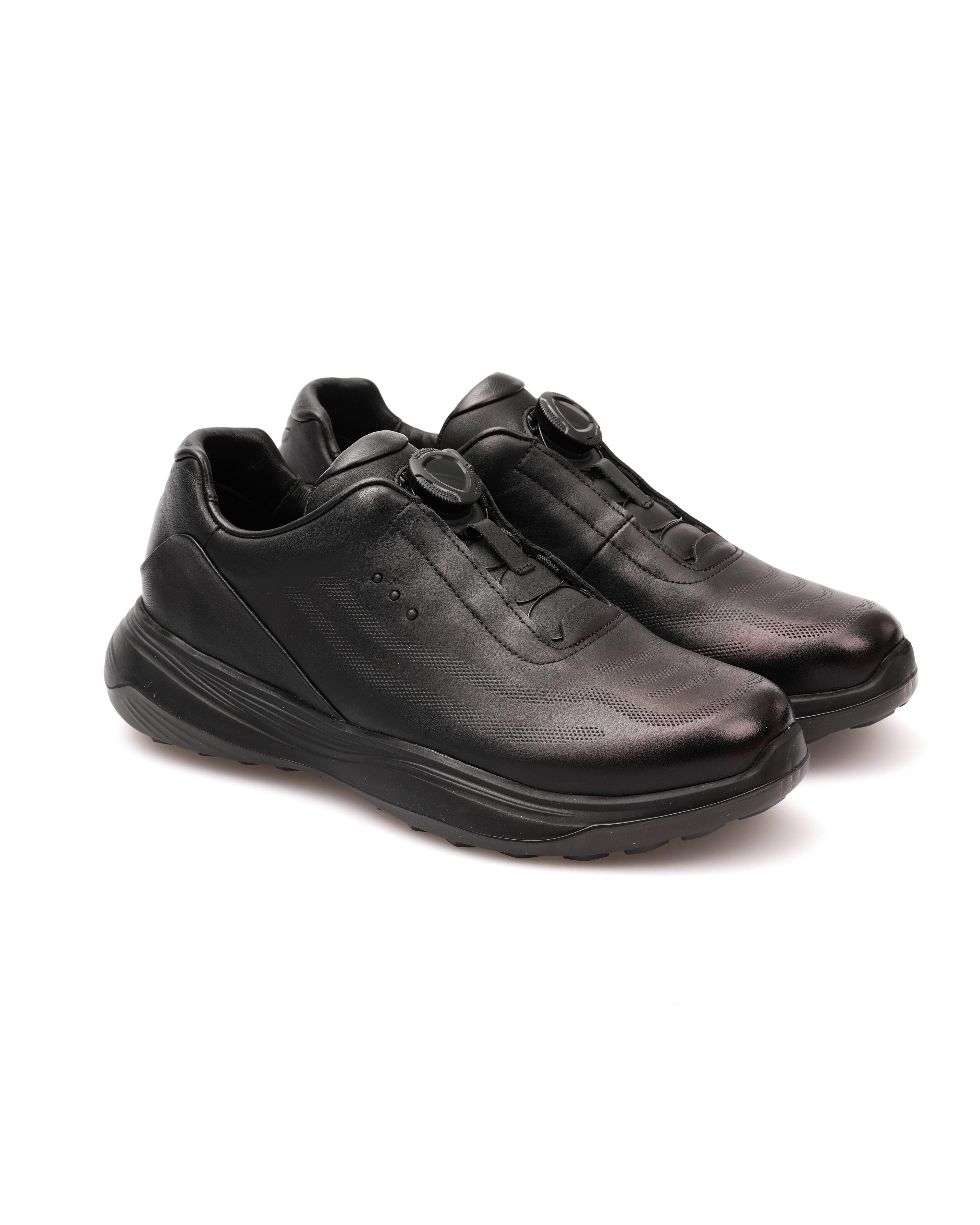 ANTON HAKİKİ DERİ GÜNLÜK ERKEK SNEAKER AYAKKABI - Siyah