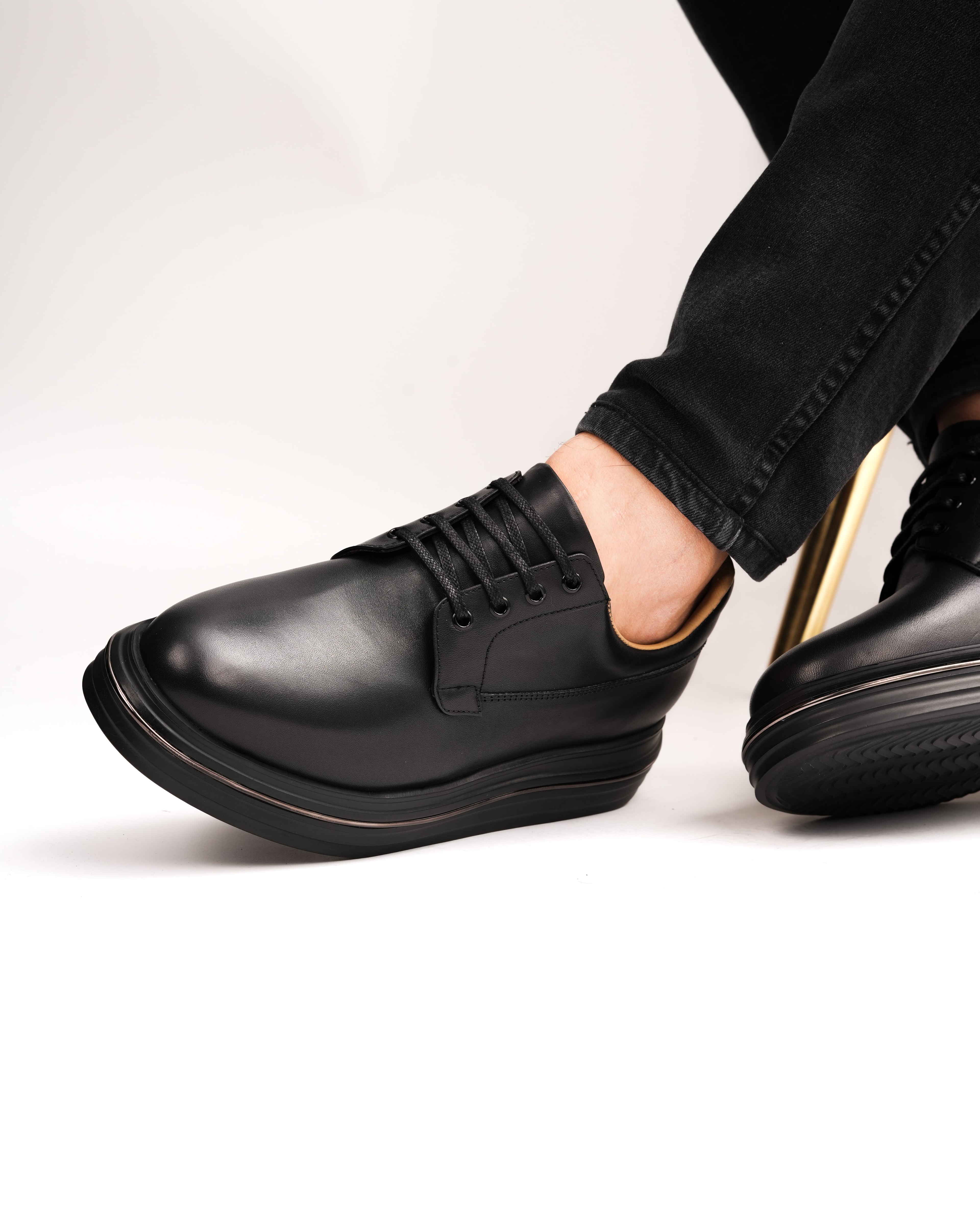 LUPA HAKİKİ DERİ EVA TABAN GÜNLÜK ERKEK SNEAKER AYAKKABI - Siyah tabanı siyah