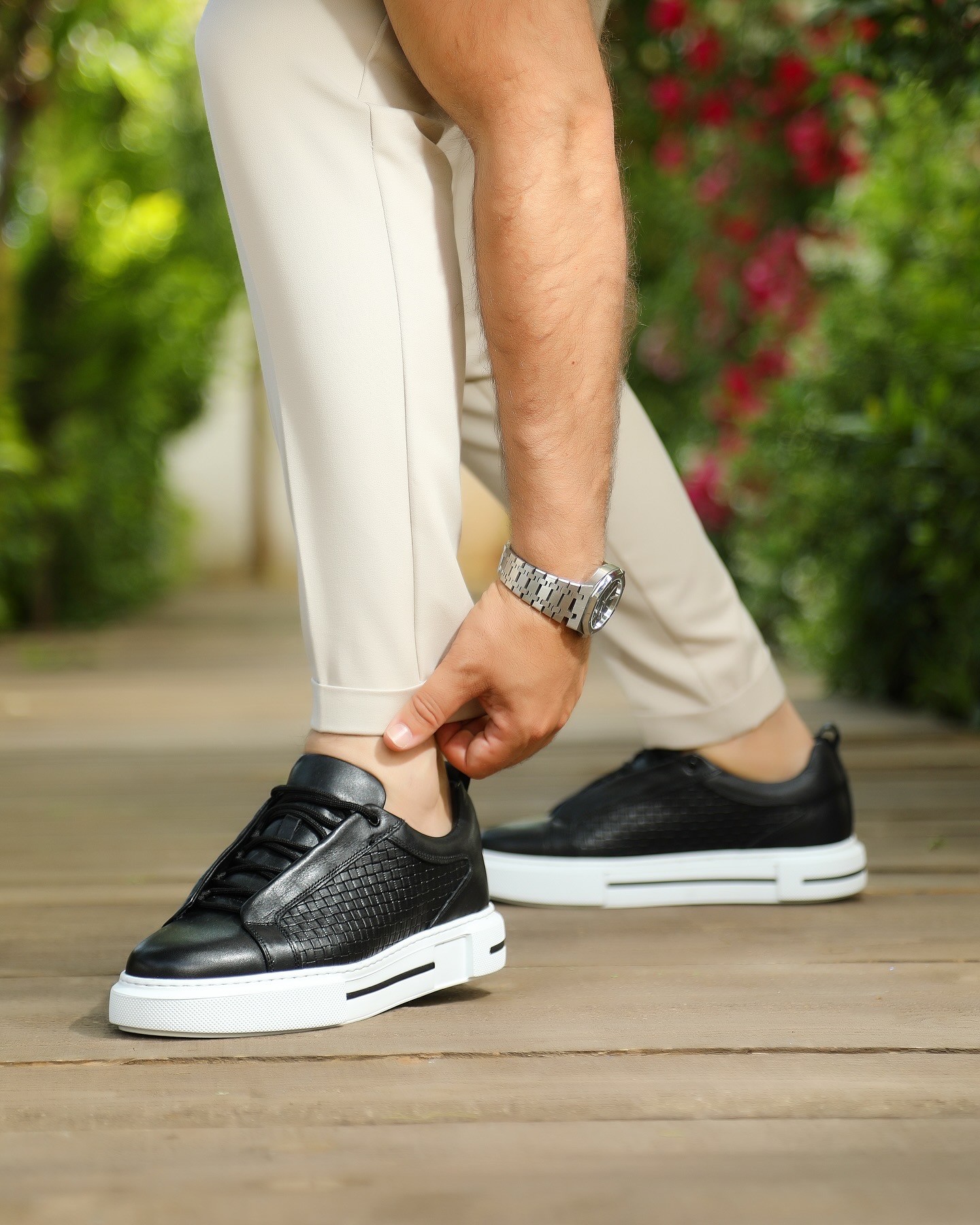DATUN HAKİKİ DERİ EVA TABAN GÜNLÜK ERKEK SNEAKER AYAKKABI - Siyah