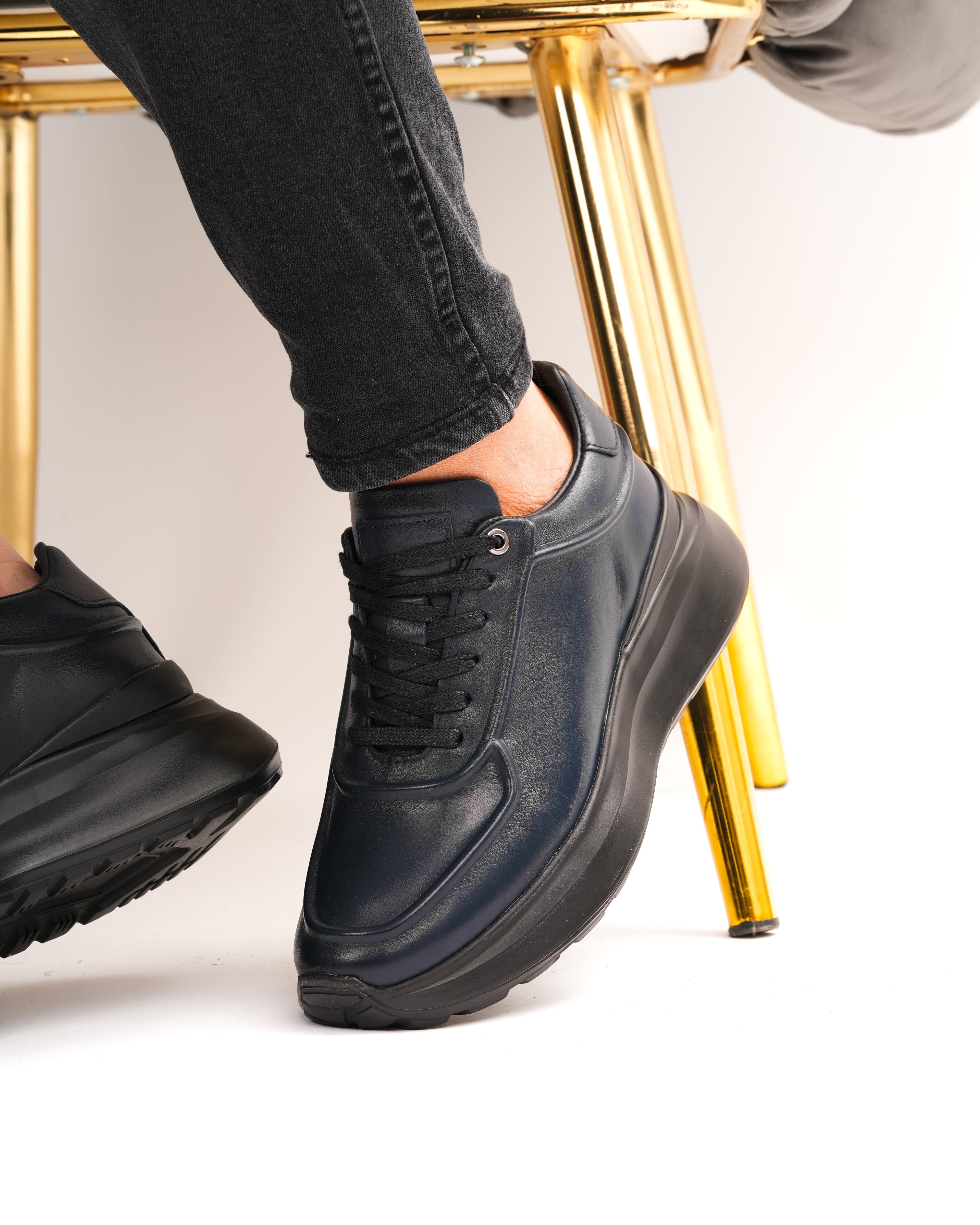 SARP HAKİKİ DERİ GÜNLÜK ERKEK SNEAKER AYAKKABI - Lacivert