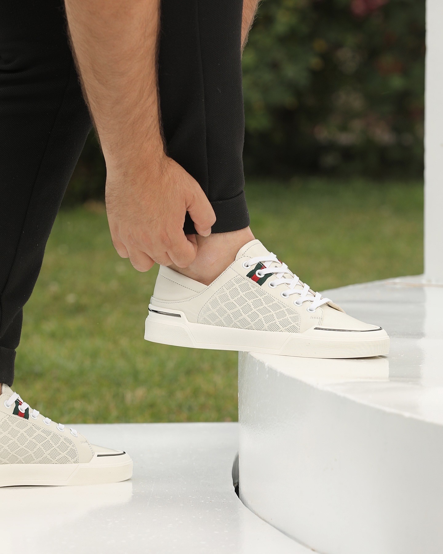 HAKİKİ DERİ GÜNLÜK ERKEK SNEAKER AYAKKABI - Beyaz