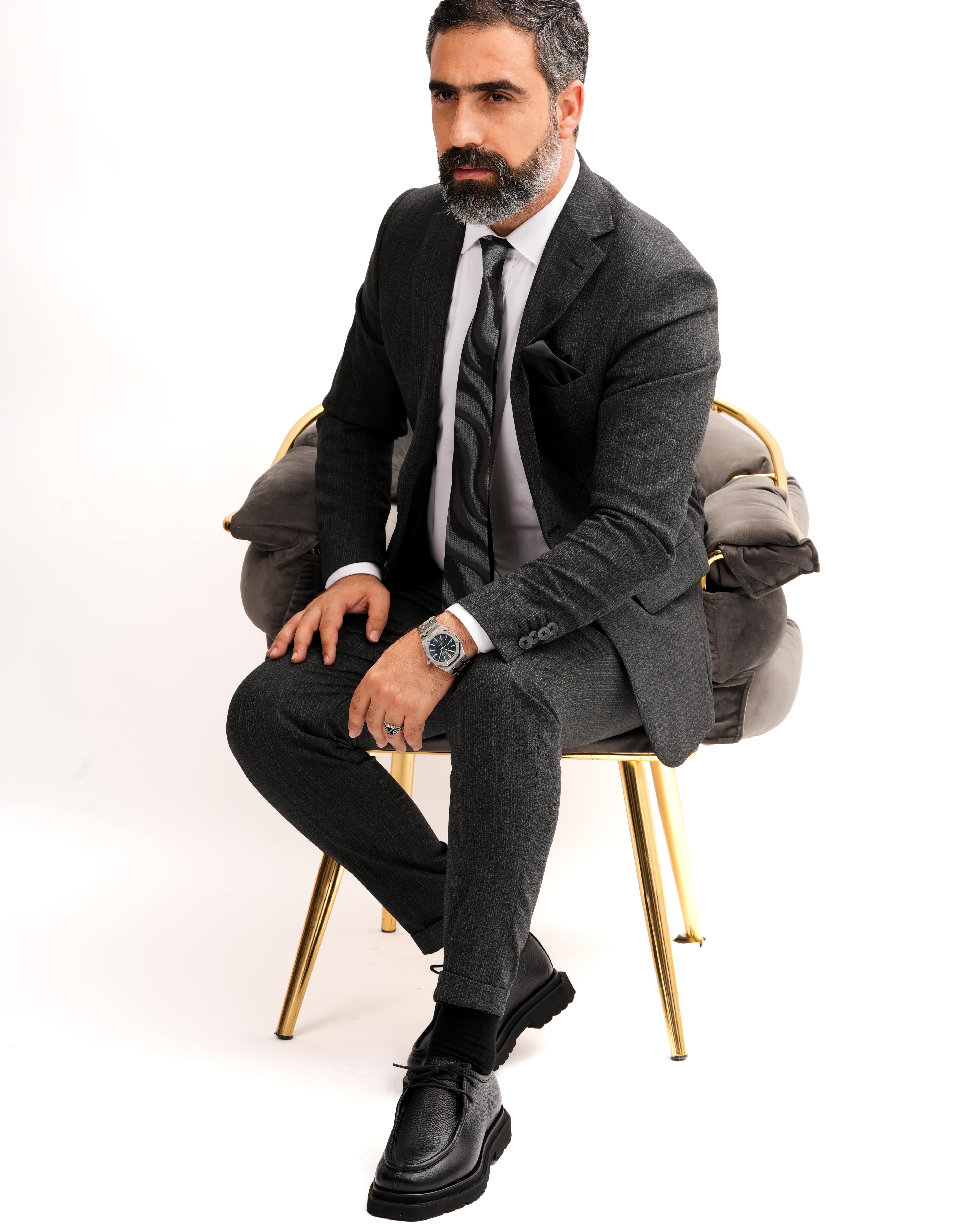 MENSİS HAKİKİ DERİ GÜNLÜK ERKEK KLASİK AYAKKABI - Siyah