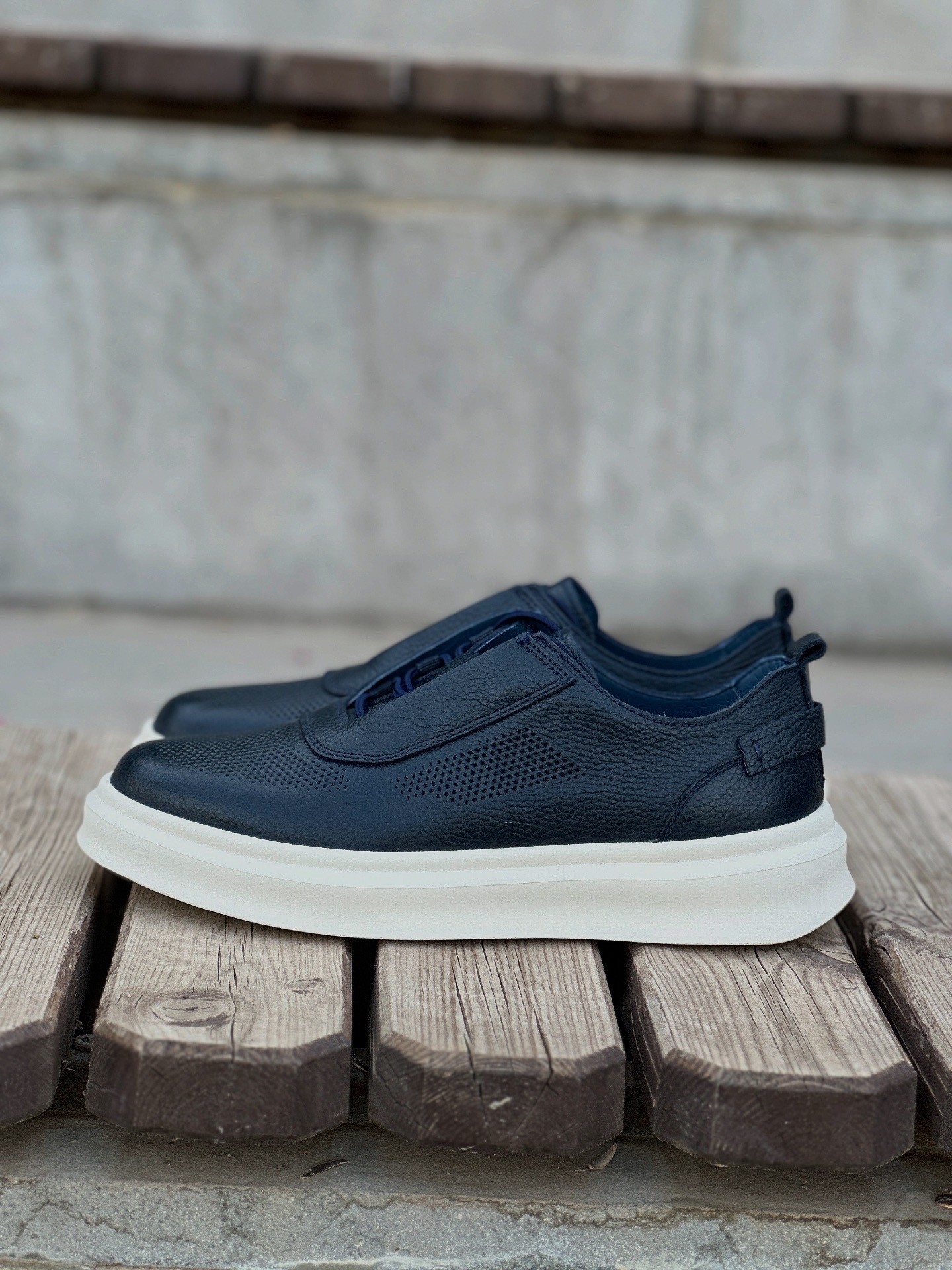 NAMEL HAKİKİ DERİ AİR TABAN GÜNLÜK ERKEK SNEAKER AYAKKABI - Lacivert