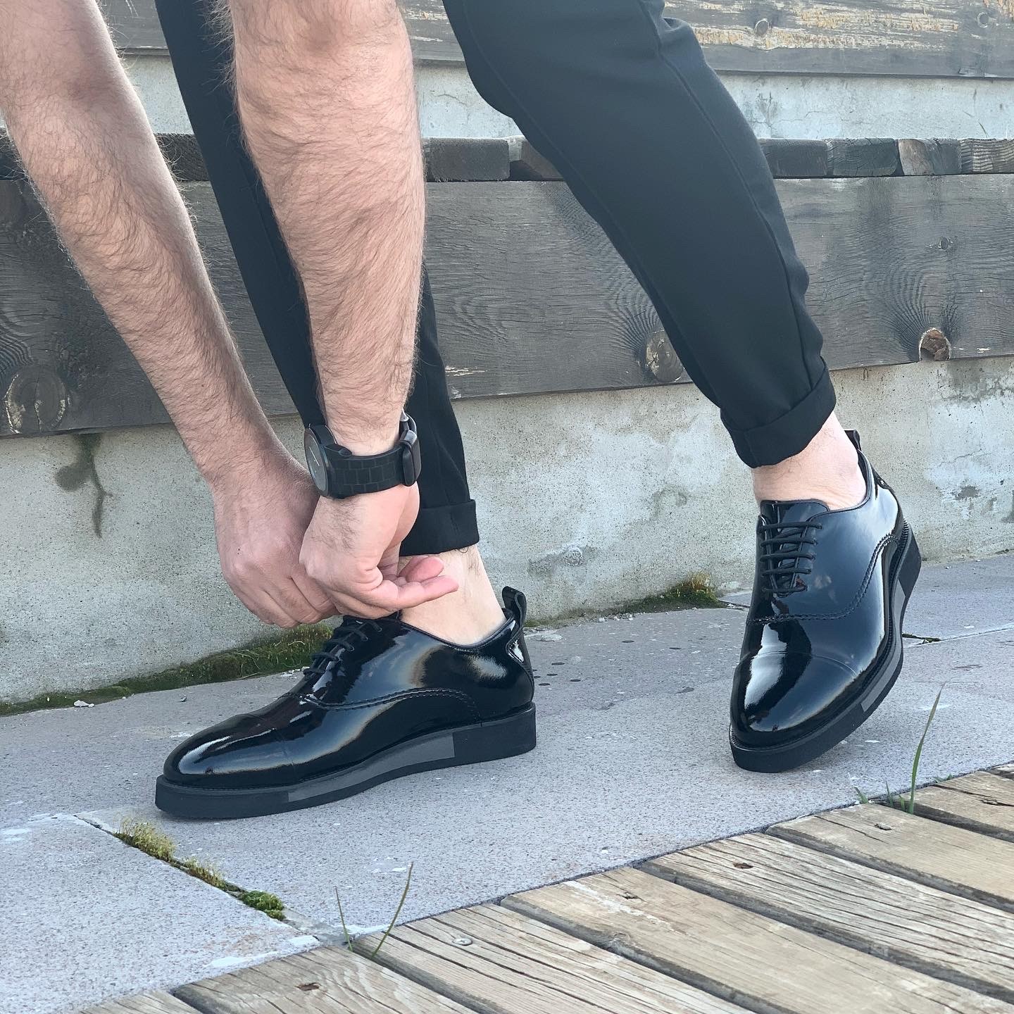 SİENE HAKİKİ DERİ EVA TABAN GÜNLÜK ERKEK CASUAL AYAKKABI - Siyah Rugan