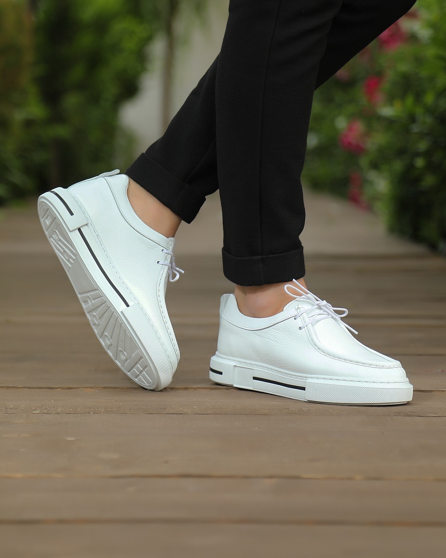 SATUN HAKİKİ DERİ EVA TABAN GÜNLÜK ERKEK SNEAKER AYAKKABI - Beyaz