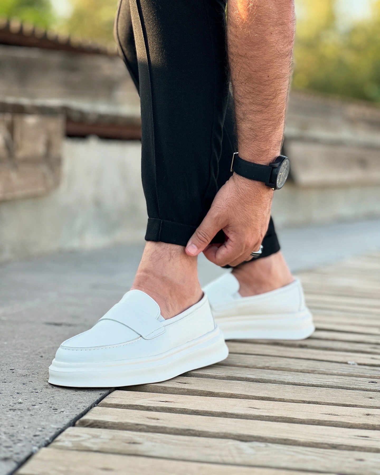 ADOK HAKİKİ DERİ GÜNLÜK ERKEK CASUAL AYAKKABI - Beyaz