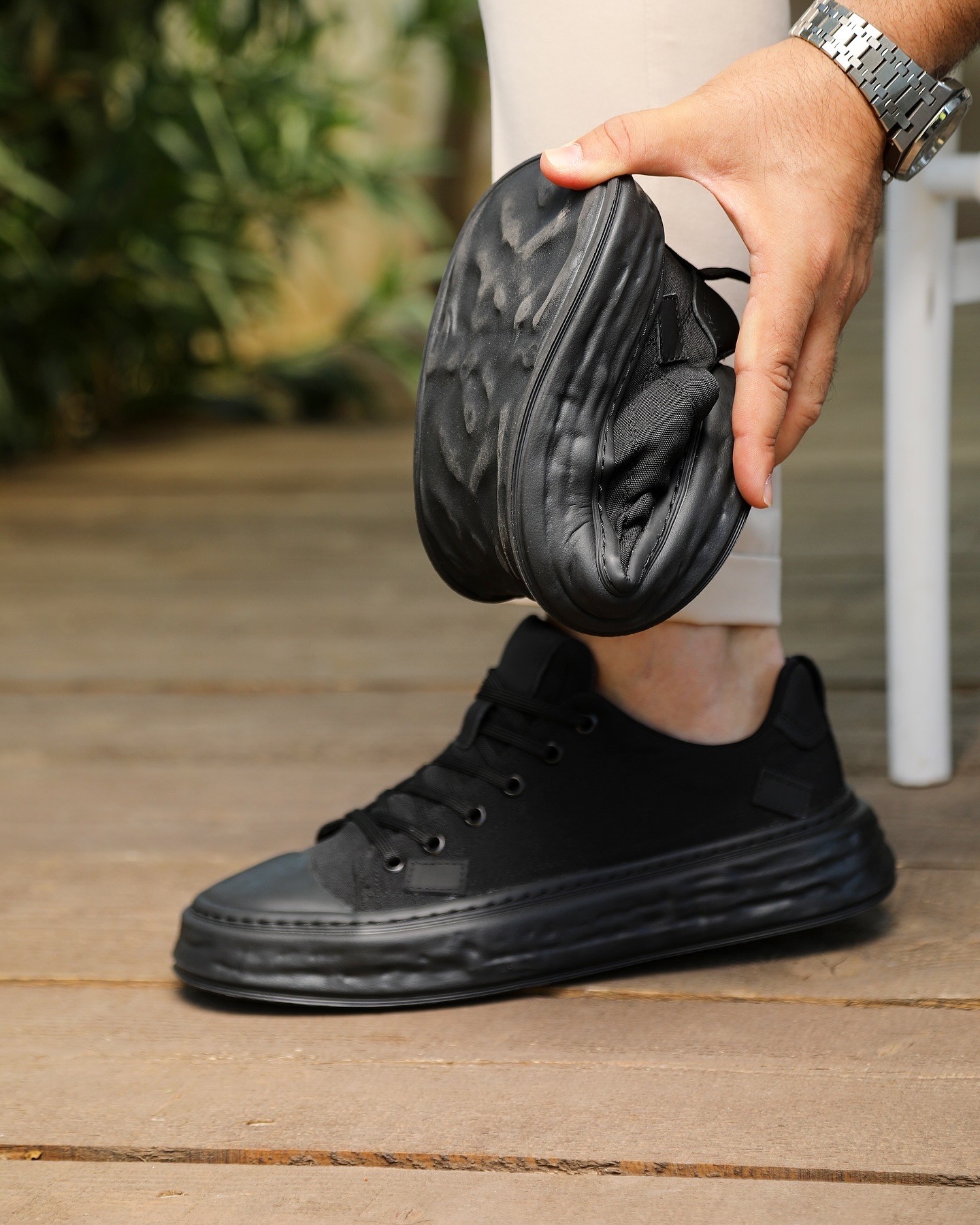 KETEN AİR TABAN GÜNLÜK ERKEK SNEAKER AYAKKABI - Siyah