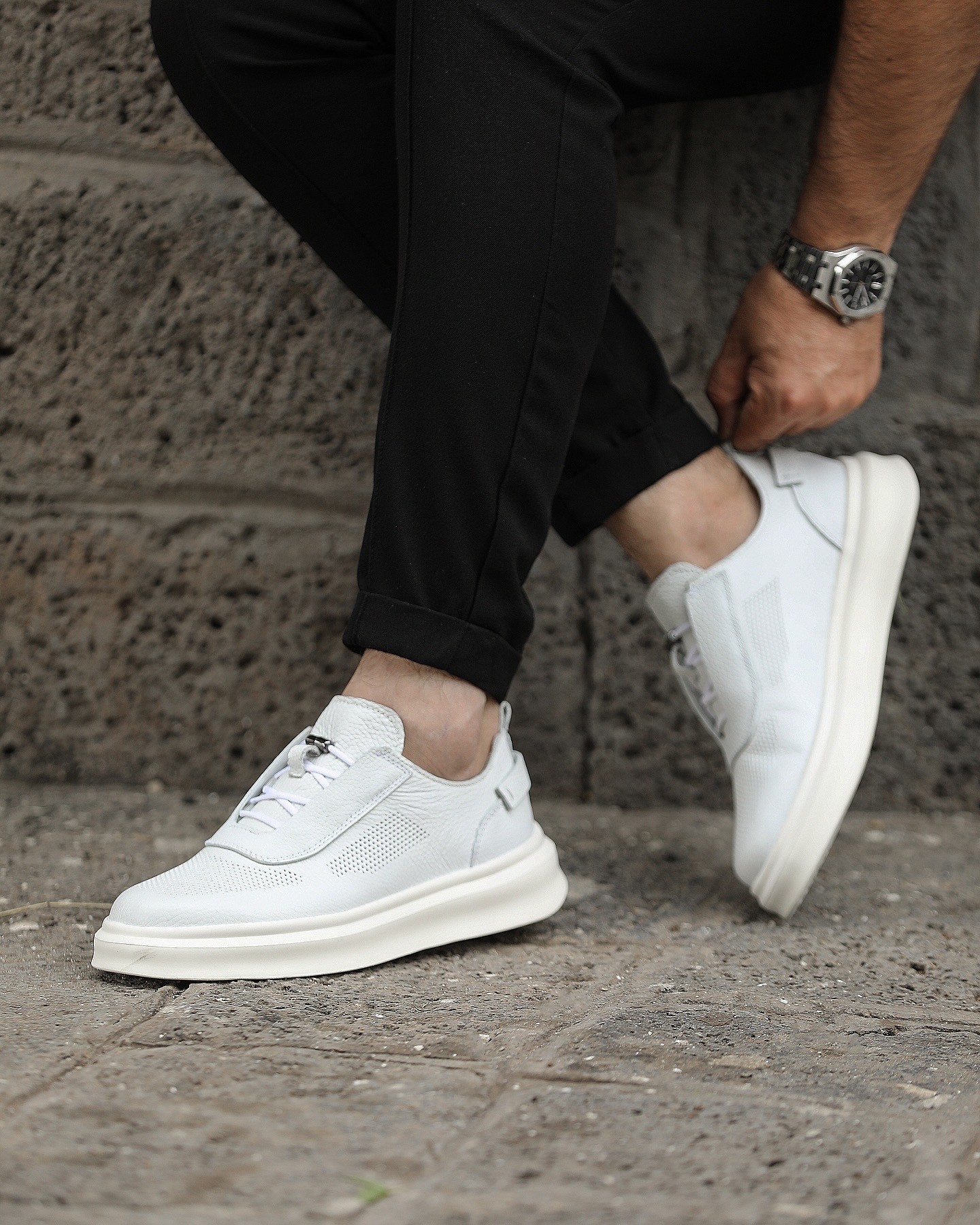 NAMEL HAKİKİ DERİ AİR TABAN GÜNLÜK ERKEK SNEAKER AYAKKABI - Beyaz