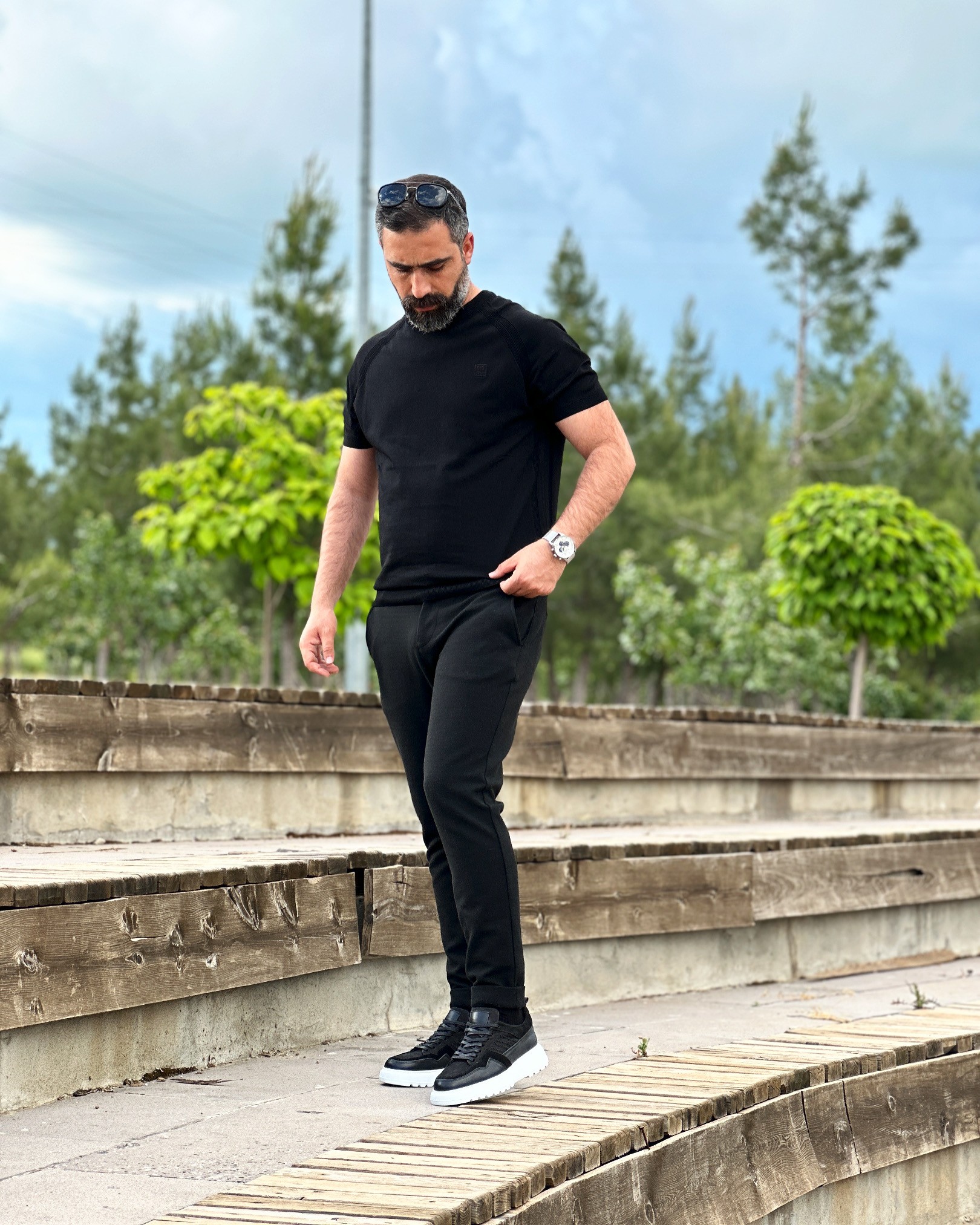 HAKİKİ DERİ EVA TABAN GÜNLÜK ERKEK CASUAL AYAKKABI - Siyah