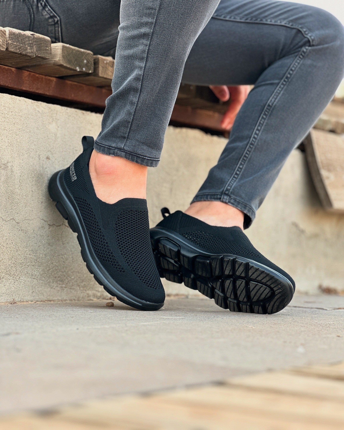 KETEN EVA TABAN GÜNLÜK ERKEK SNEAKER AYAKKABI - Siyah