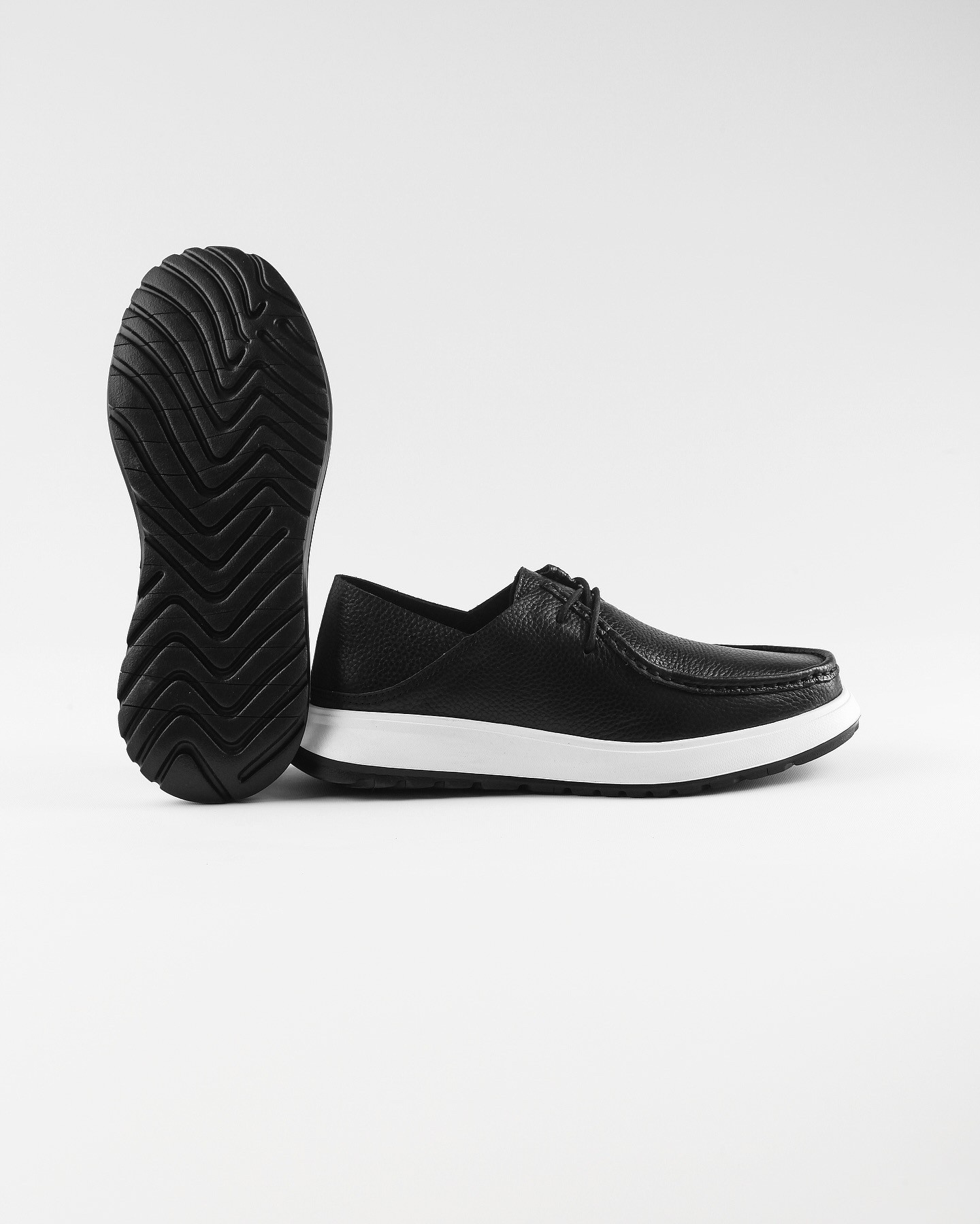 ROJWA HAKİKİ DERİ EVA TABAN GÜNLÜK ERKEK SNEAKER AYAKKABI - Siyah