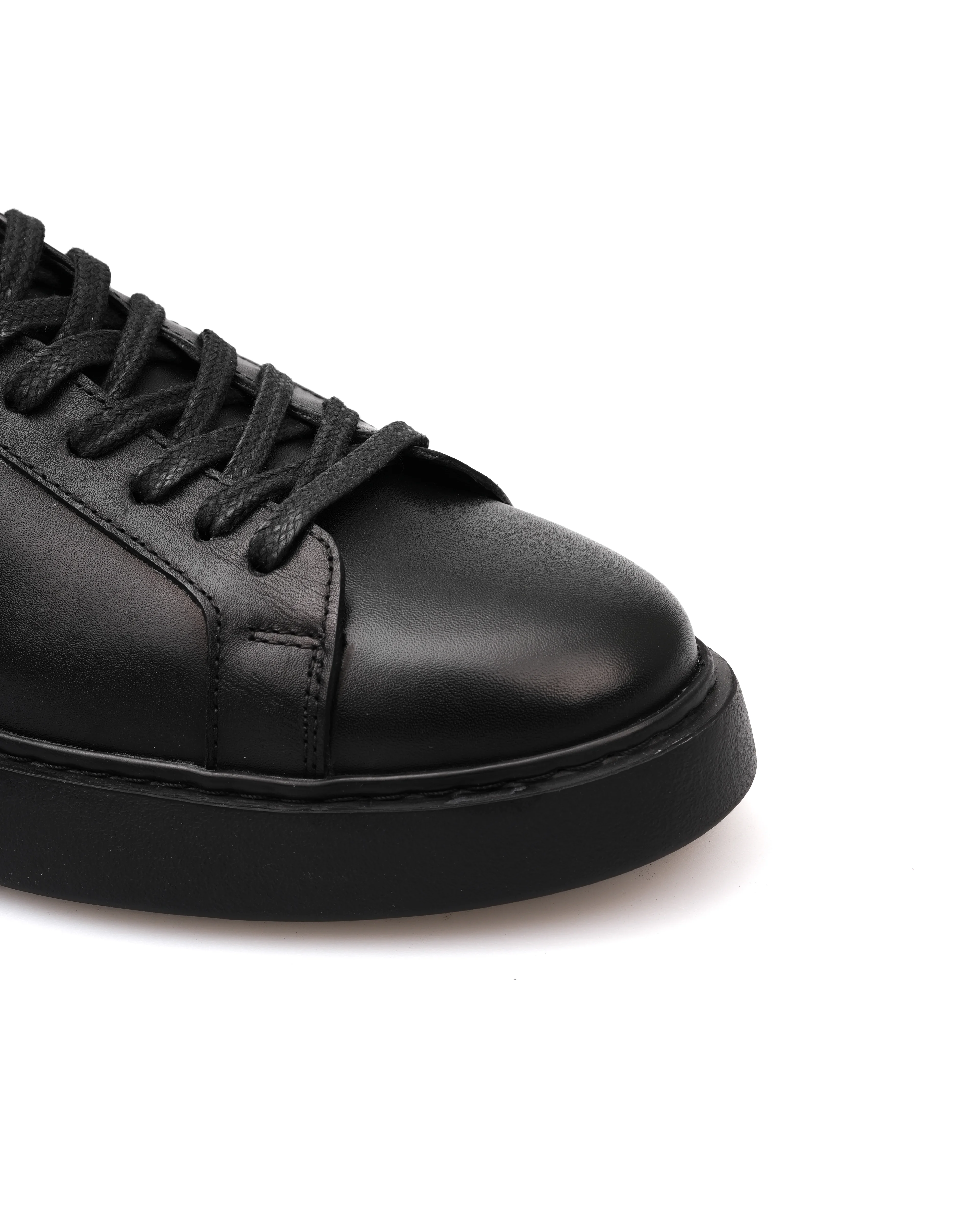 SAMON HAKİKİ DERİ GÜNLÜK ERKEK SNEAKER AYAKKABI - Siyah