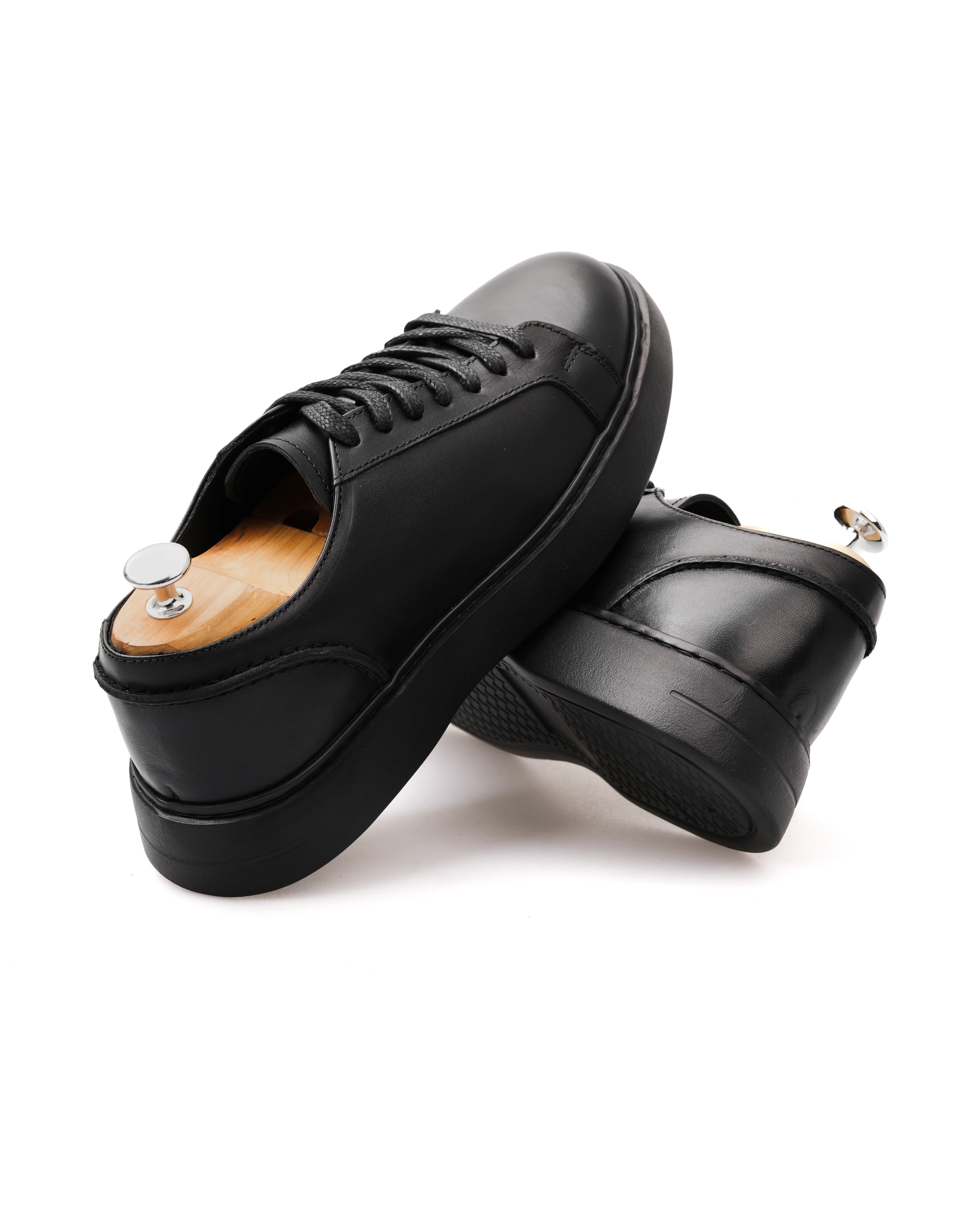 SAMON HAKİKİ DERİ GÜNLÜK ERKEK SNEAKER AYAKKABI - Siyah