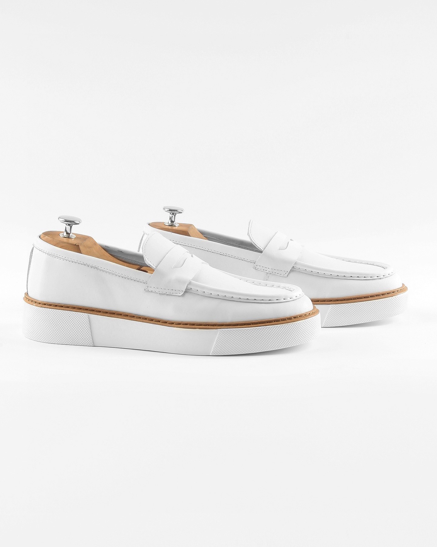 MERVAN HAKİKİ DERİ GÜNLÜK ERKEK SNEAKER AYAKKABI - Beyaz