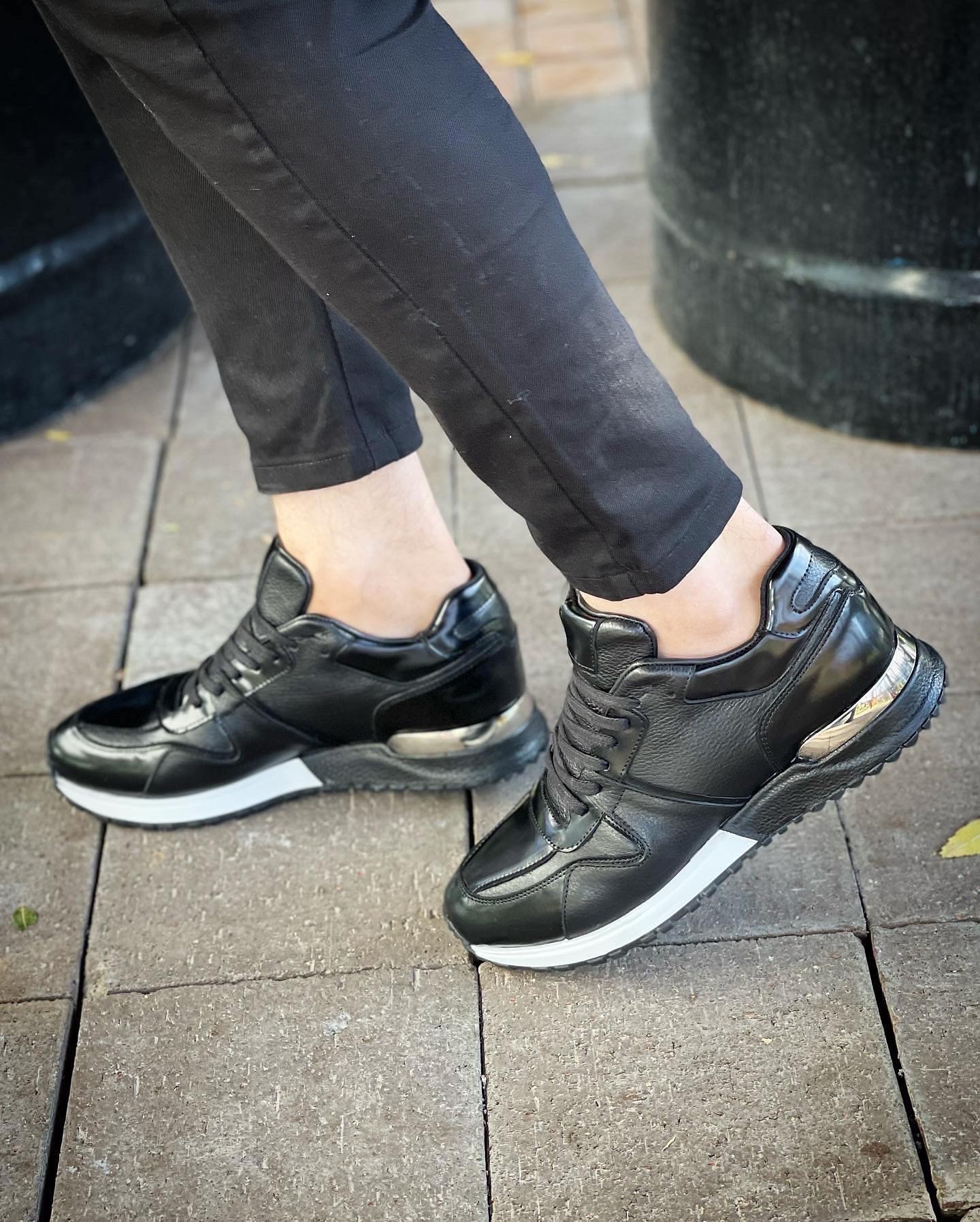 SENTO MODEL HAKİKİ DERİ EVA TABAN GÜNLÜK ERKEK SNEAKER AYAKKABI - Siyah