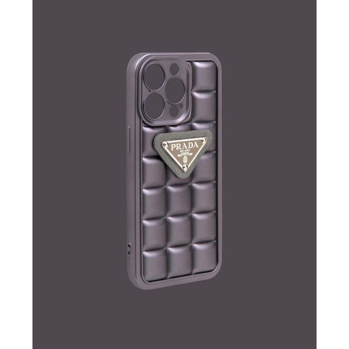 Gray embossed silicone phone case - DK028 - iPhone 12 Pro