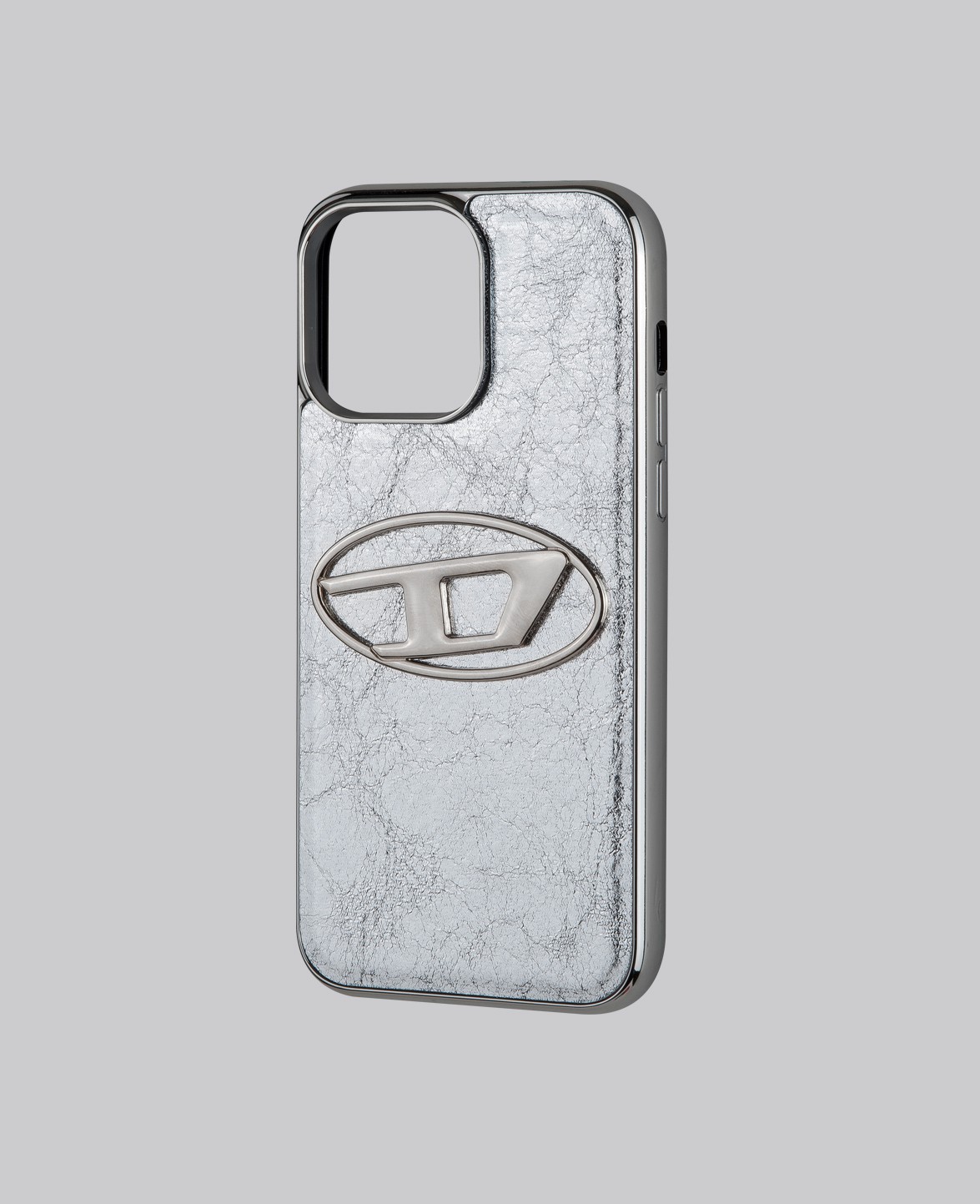 Kabartmalı Parlak Gümüş Telefon Kılıfı - DK169 - iPhone 15 ProMax
