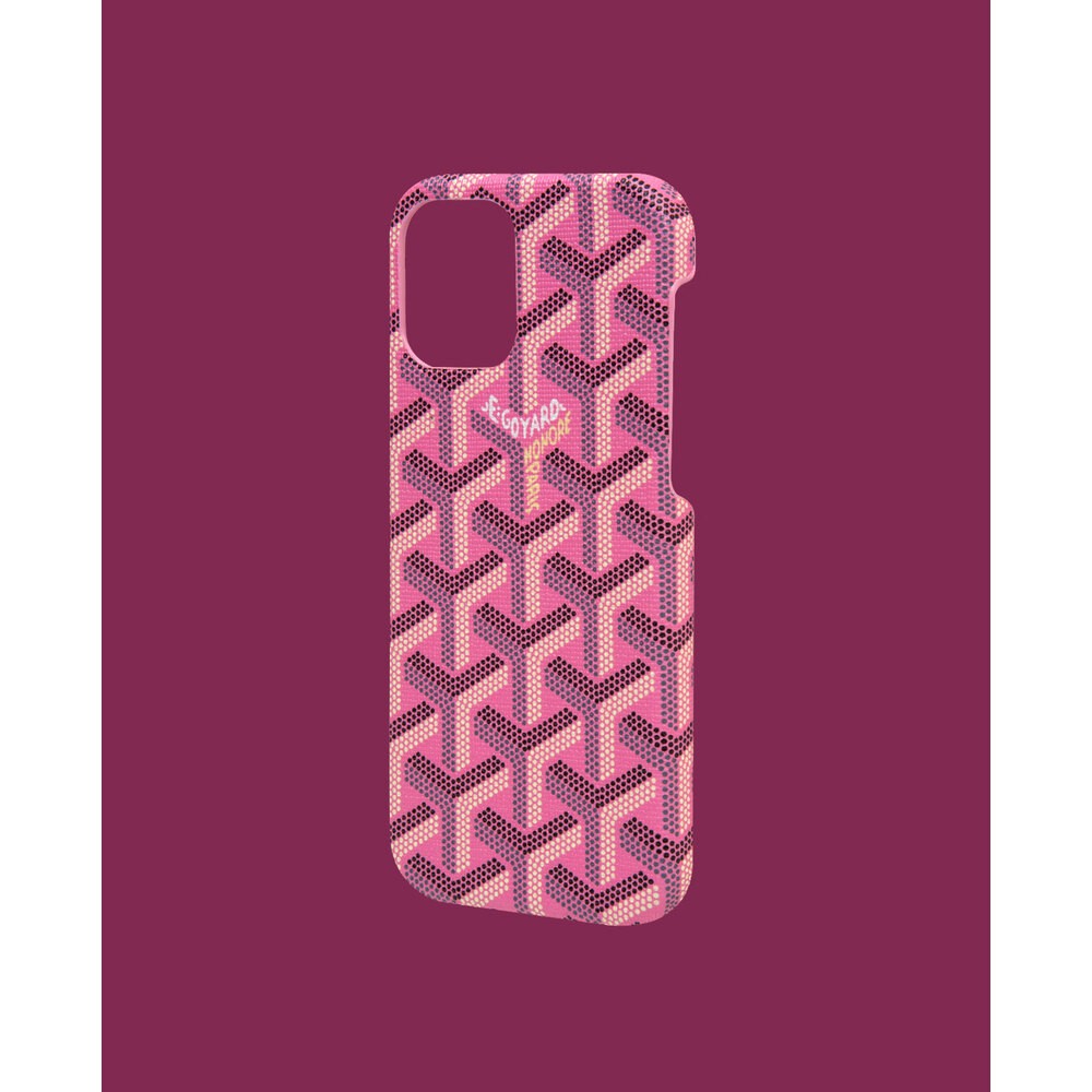 Pembe Desenli Suni Deri Telefon Kılıfı - DK036 - iPhone 11 Pro