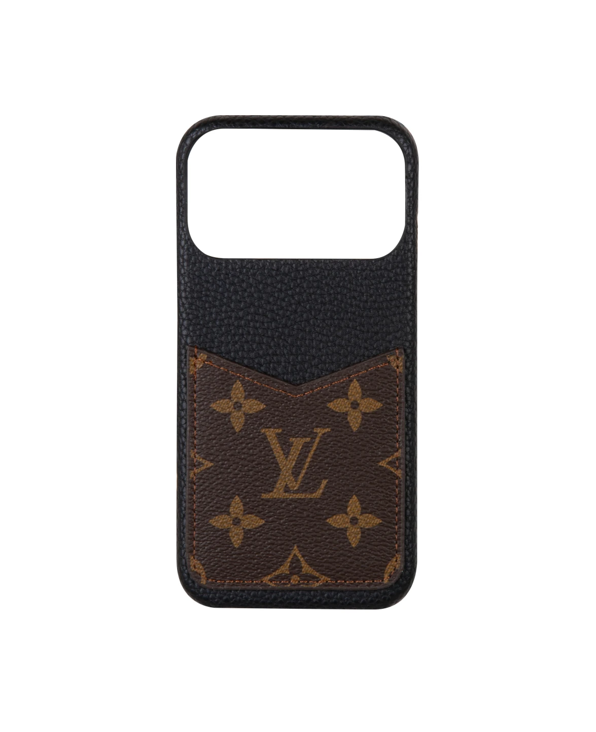 Kahve Kartlıklı Deri Telefon Kılıfı DK291 iPhone 17