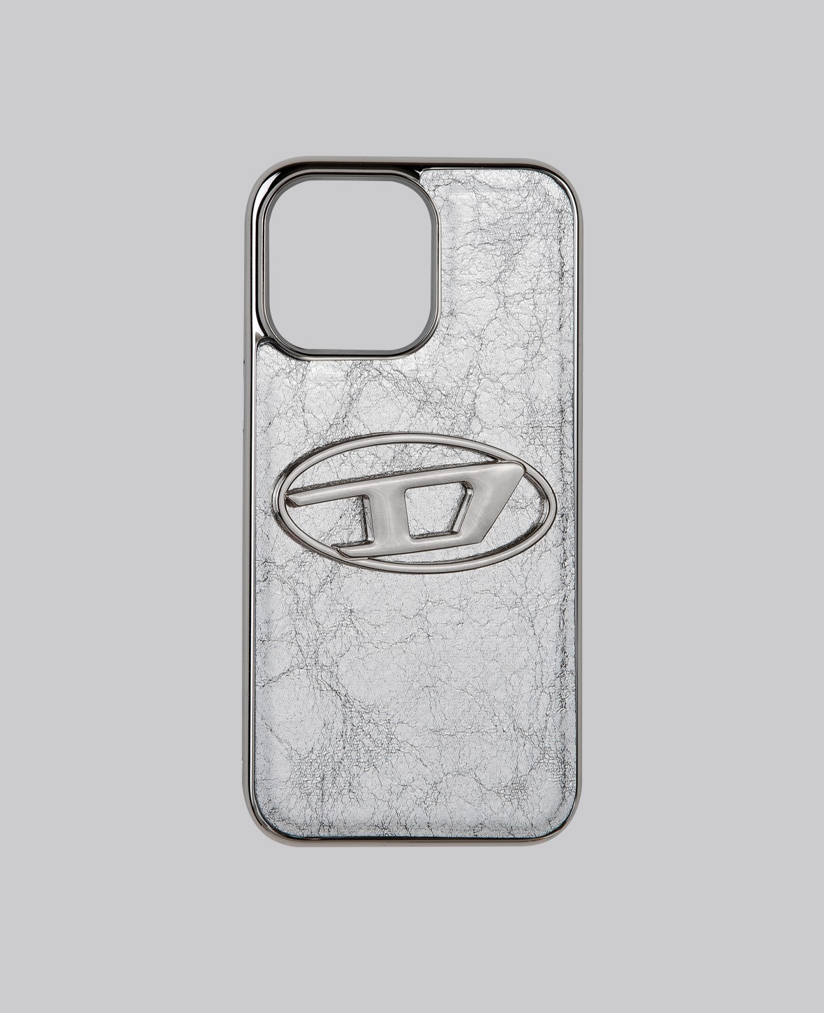 Kabartmalı Parlak Gümüş Telefon Kılıfı - DK169 - iPhone 15 ProMax