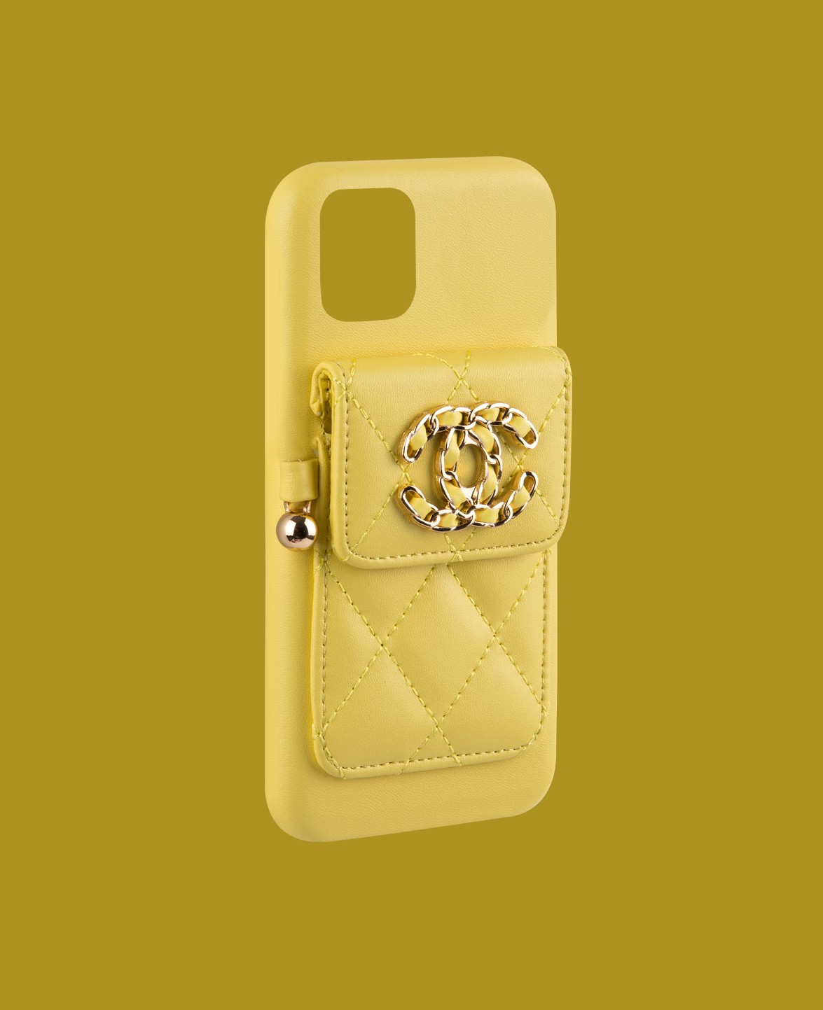 Yellow Bag with strap phone case - DK075 - iPhone 12