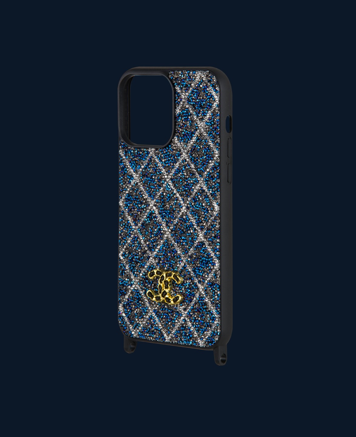 Blue Diamond Patterned Stone Case - DK152 - iPhone 15 Promax