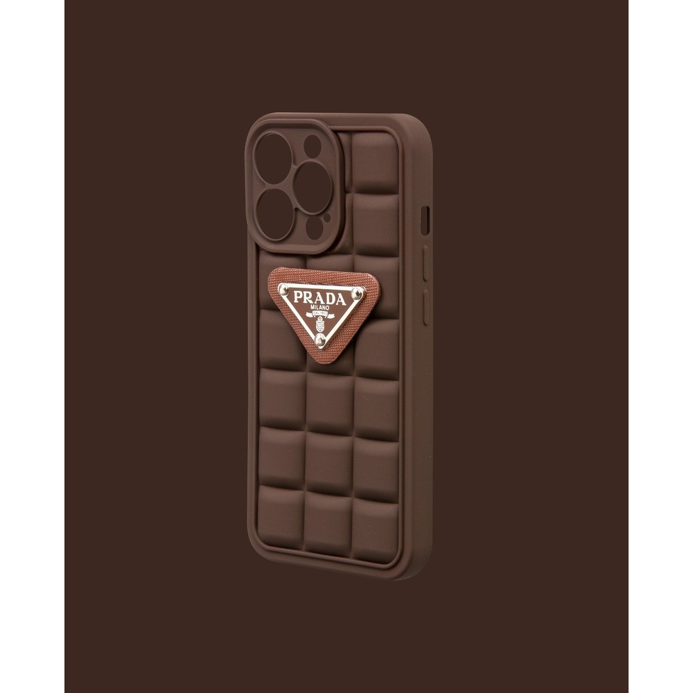 Matte brown embossed silicone phone case - DK038 - iPhone 11 Promax