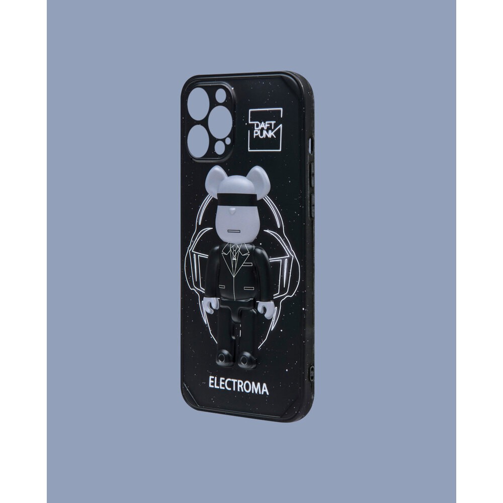 Siyah 3D Kabartmalı Telefon Kılıfı - DK107 - iPhone 12 Pro