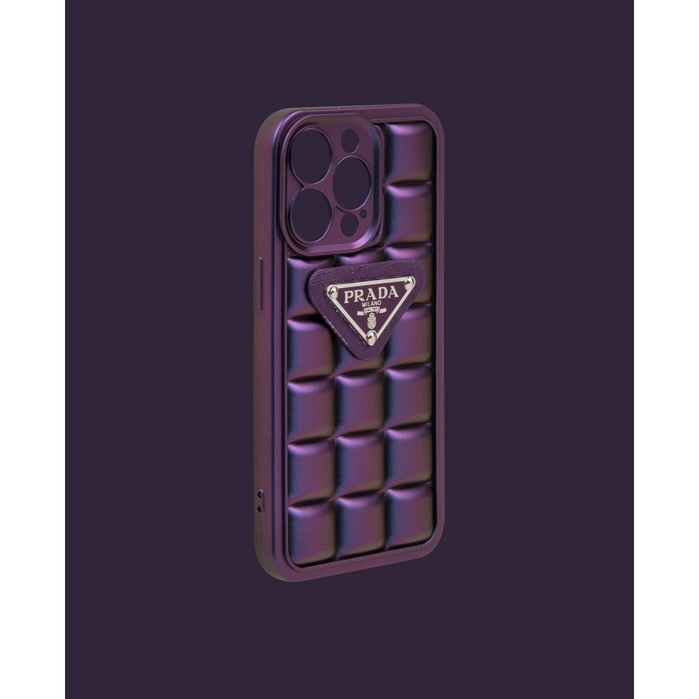 Purple embossed silicone phone case - DK031 - iPhone 13 Pro