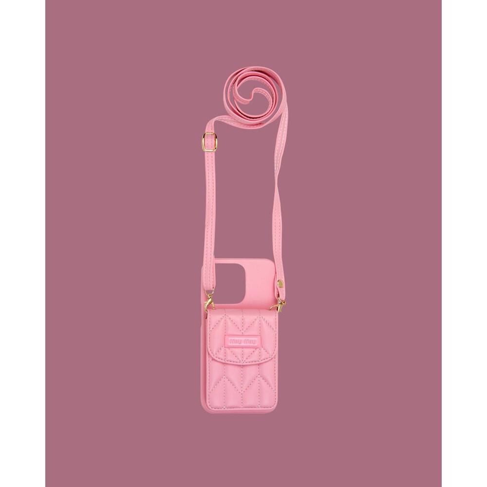 Pink phone case with bag strap - DK009 - iPhone 15 Pro