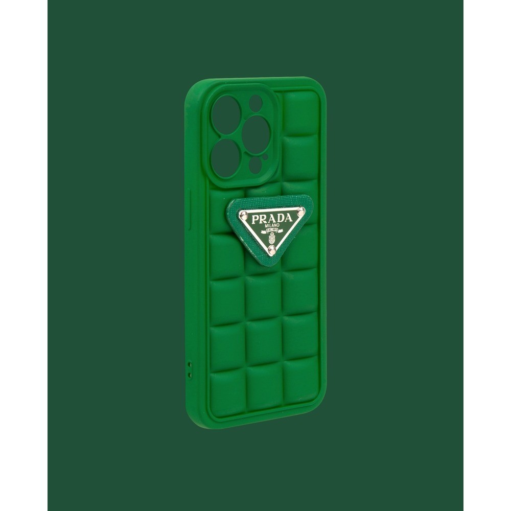 Matte green embossed silicone phone case - DK046 - iPhone 11 Promax
