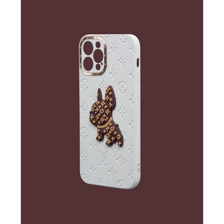 Beyaz 3D Kabartmalı Telefon Kılıfı DK117 iPhone 16 ProMax