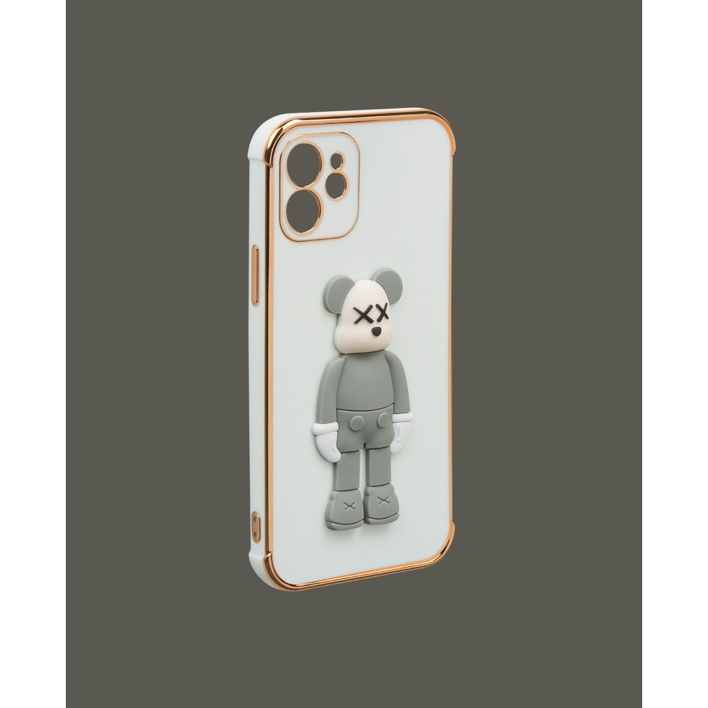 White/ gray 3D embossed phone case - DK119 - iPhone 12 Promax