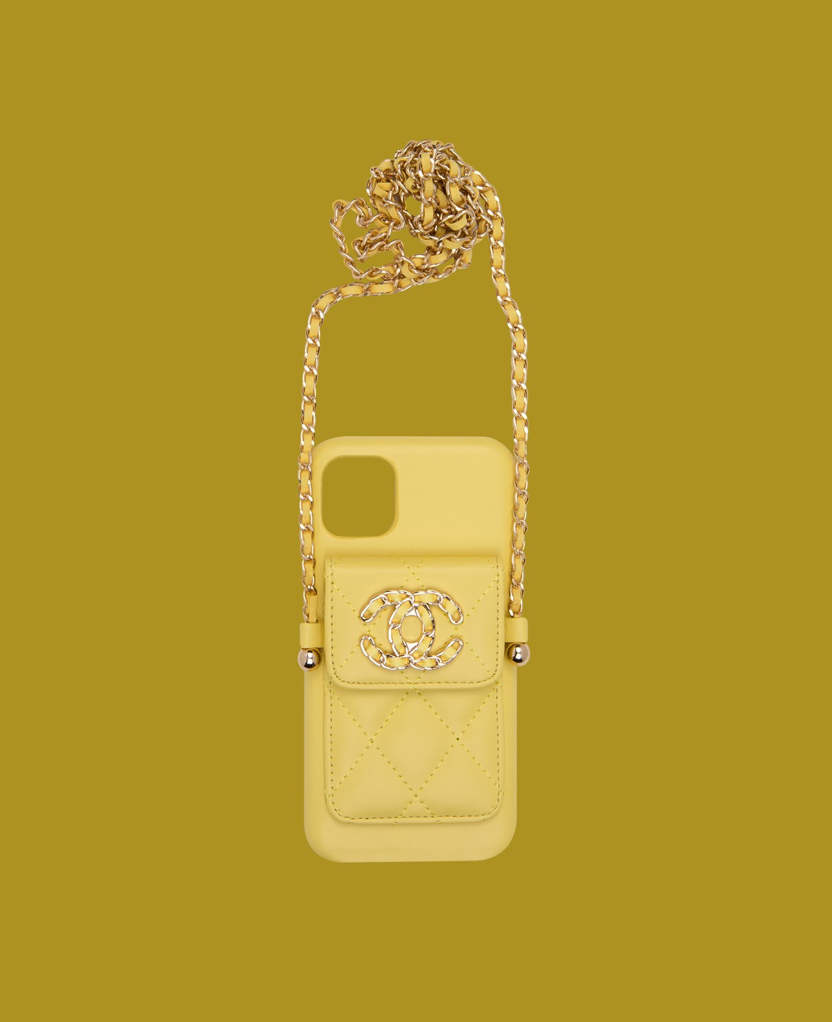 Yellow Bag with strap phone case - DK075 - iPhone 12