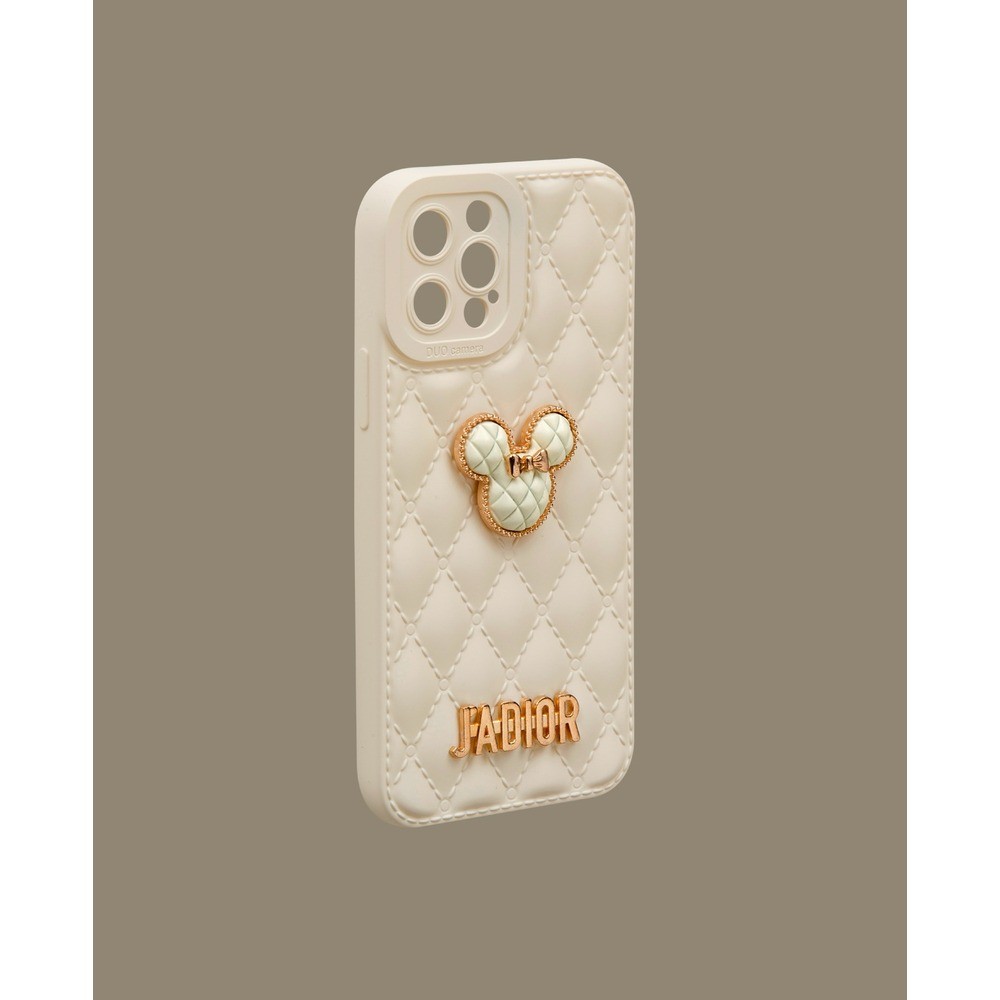 Beyaz Kabartmalı Plastik Telefon Kılıfı - DK079 - iPhone 12 Pro